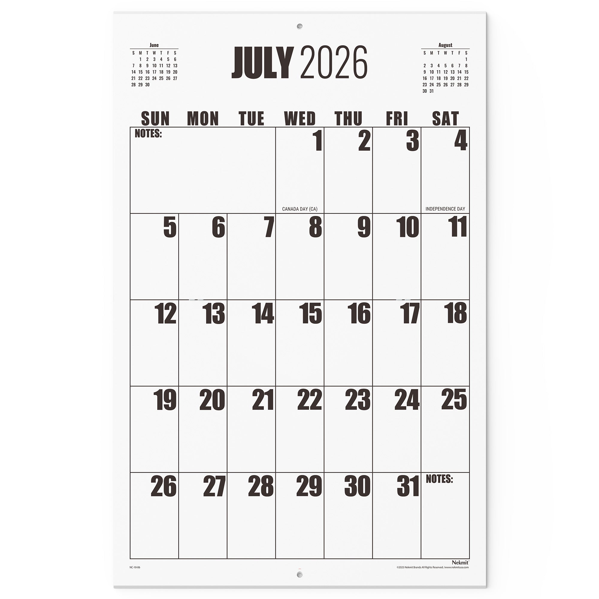 2026-2027 Large Print Big Grid Wall Calendar
