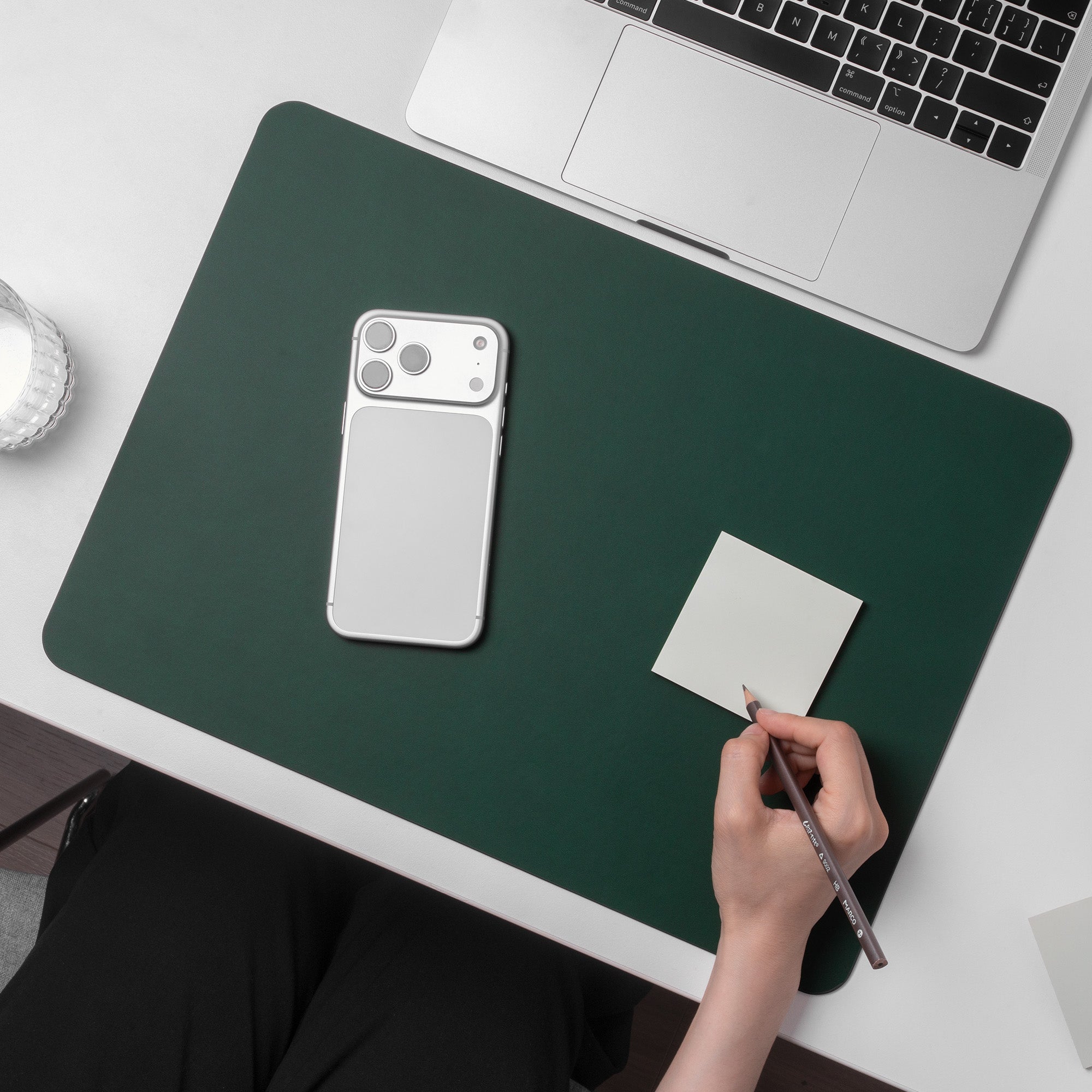 Leather Desk Mat - Green 17"x12"
