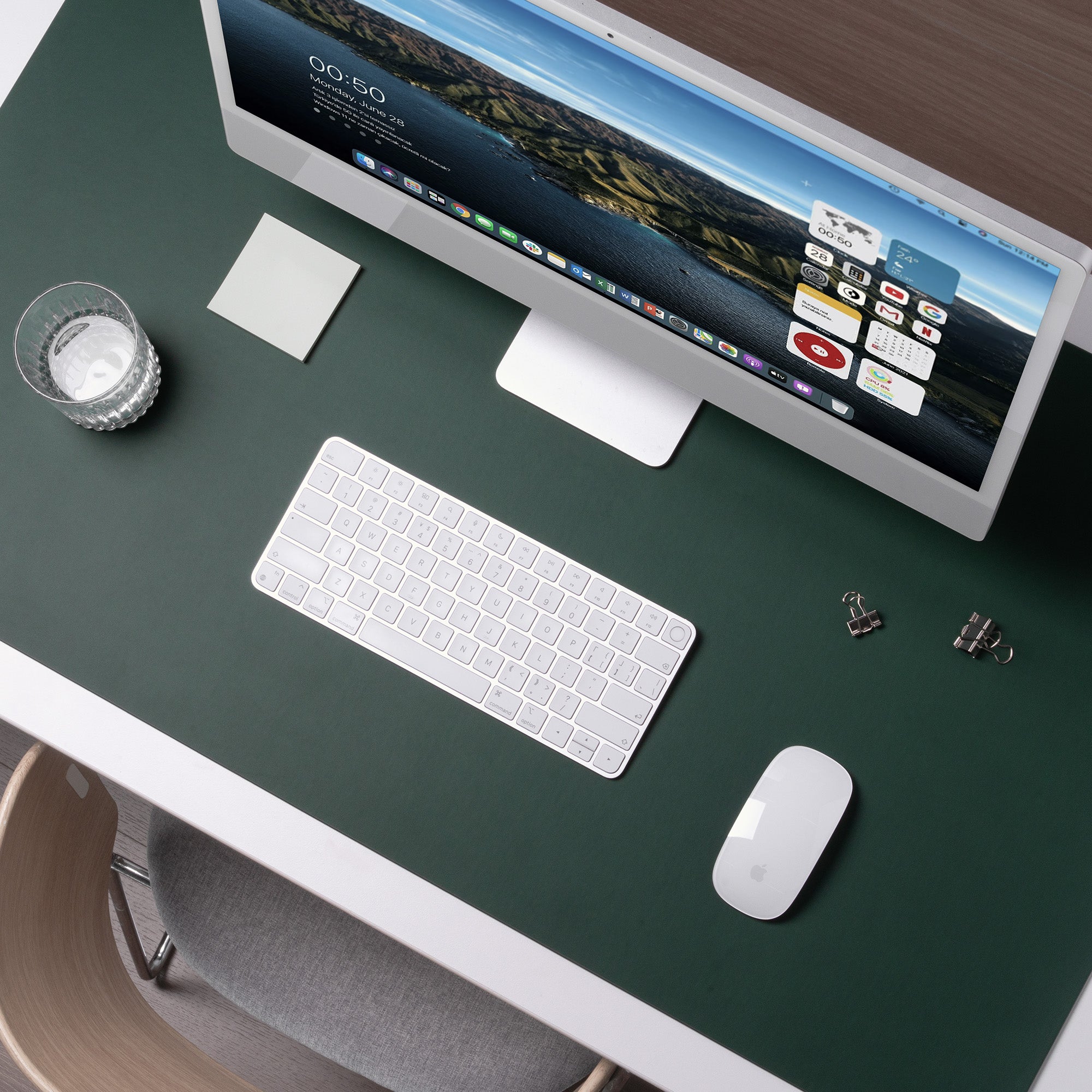 Leather Desk Mat - Green 36"x20"