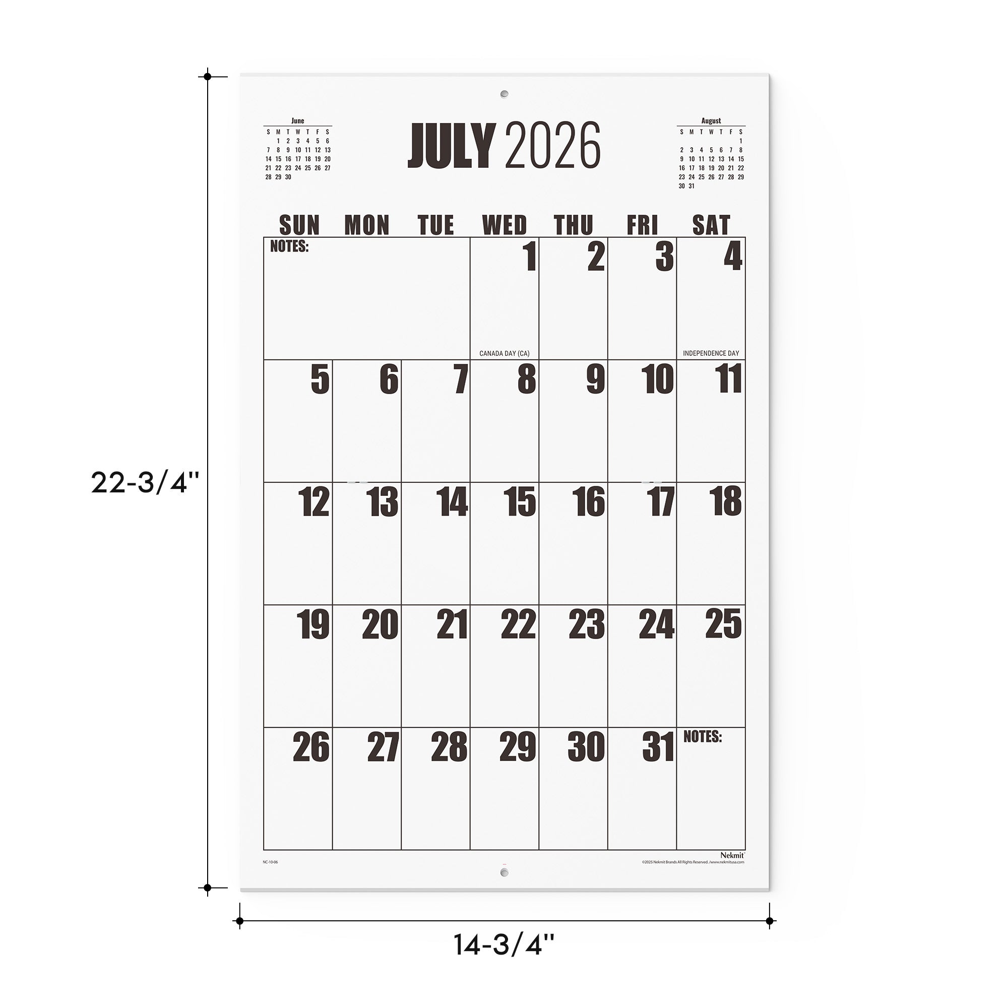 2026-2027 Large Print Big Grid Wall Calendar