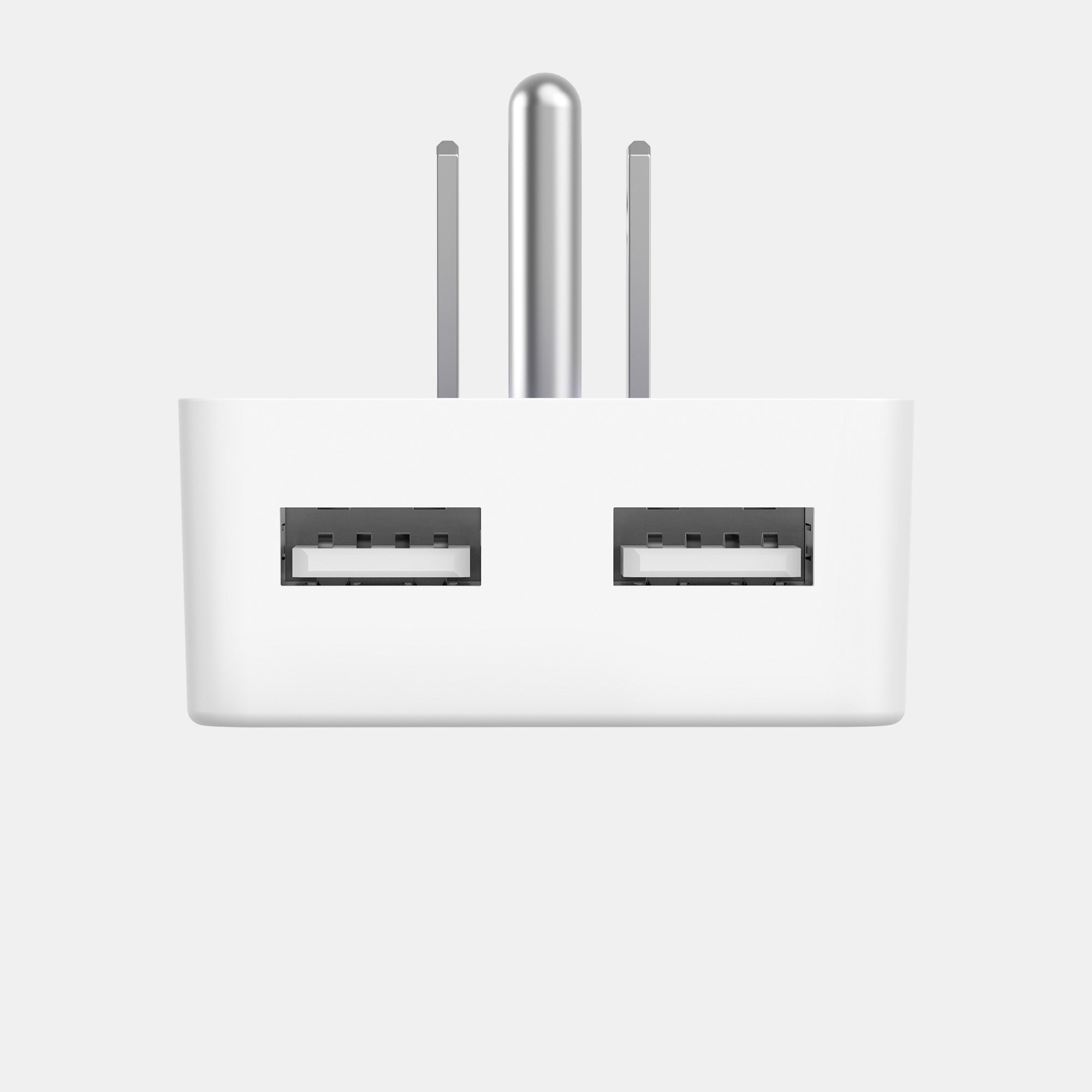 White electronic device with antennas on a light gray background