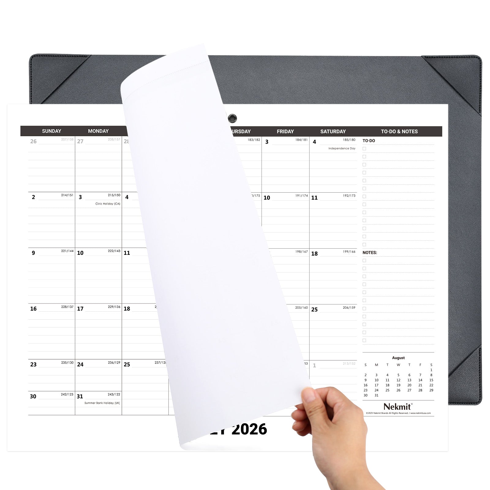 2026 -2027 PU Large Desk Pad Calendar