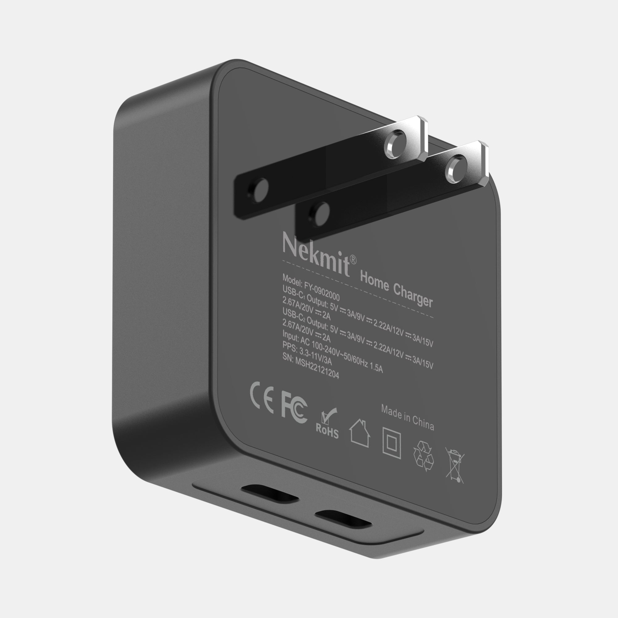 Nekmit home charger on a white background