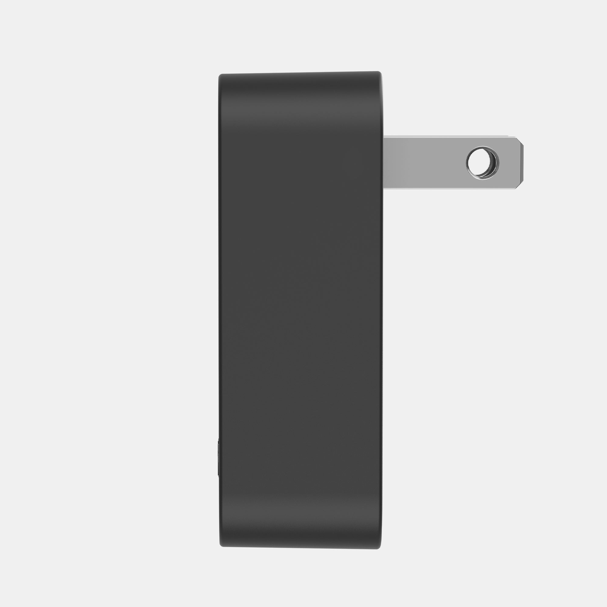 Black wall adapter on a white background