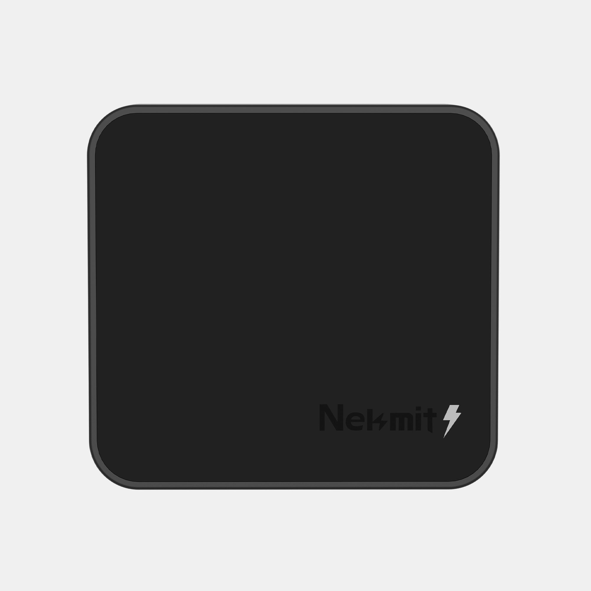 Black square device with 'Nexmit' logo on a light gray background
