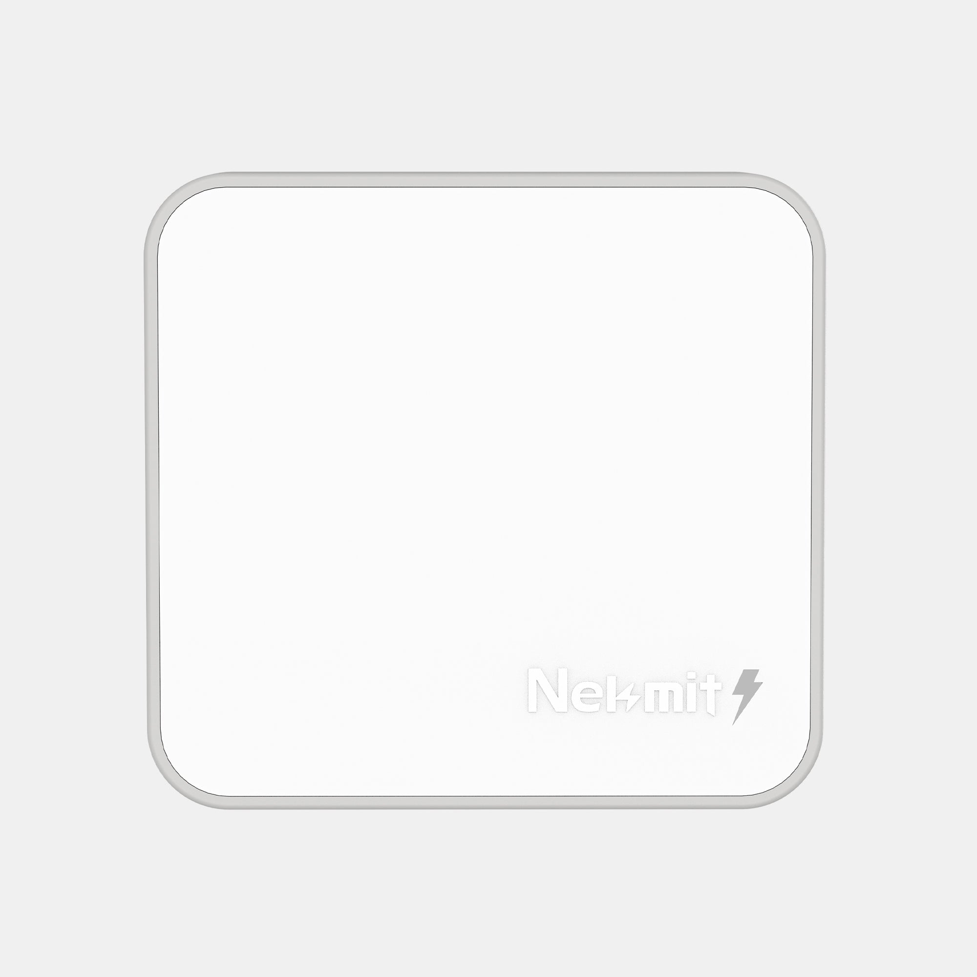 White electronic device with 'Nelmit' branding on a light gray background