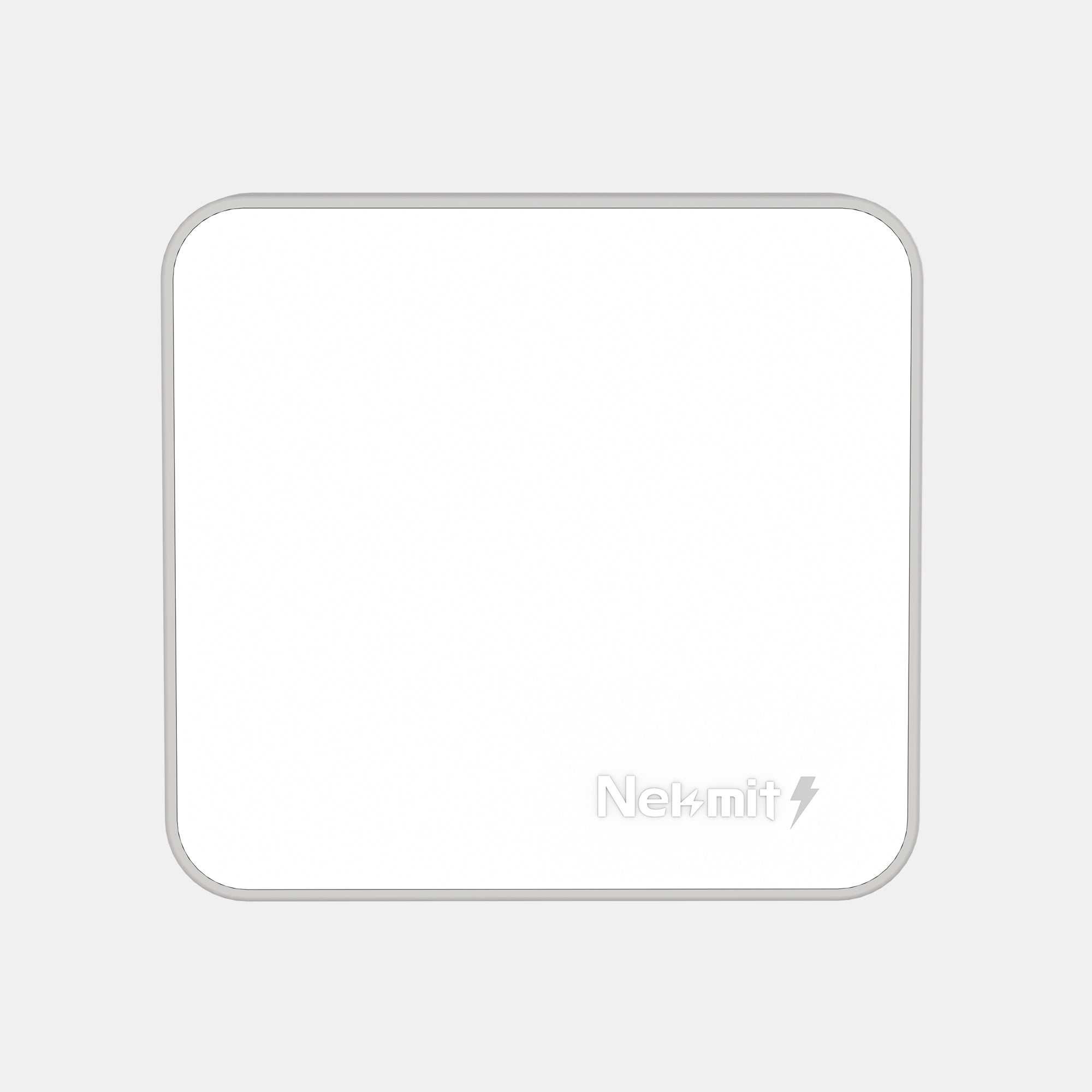 White electronic device with 'Nelmit' branding on a light gray background
