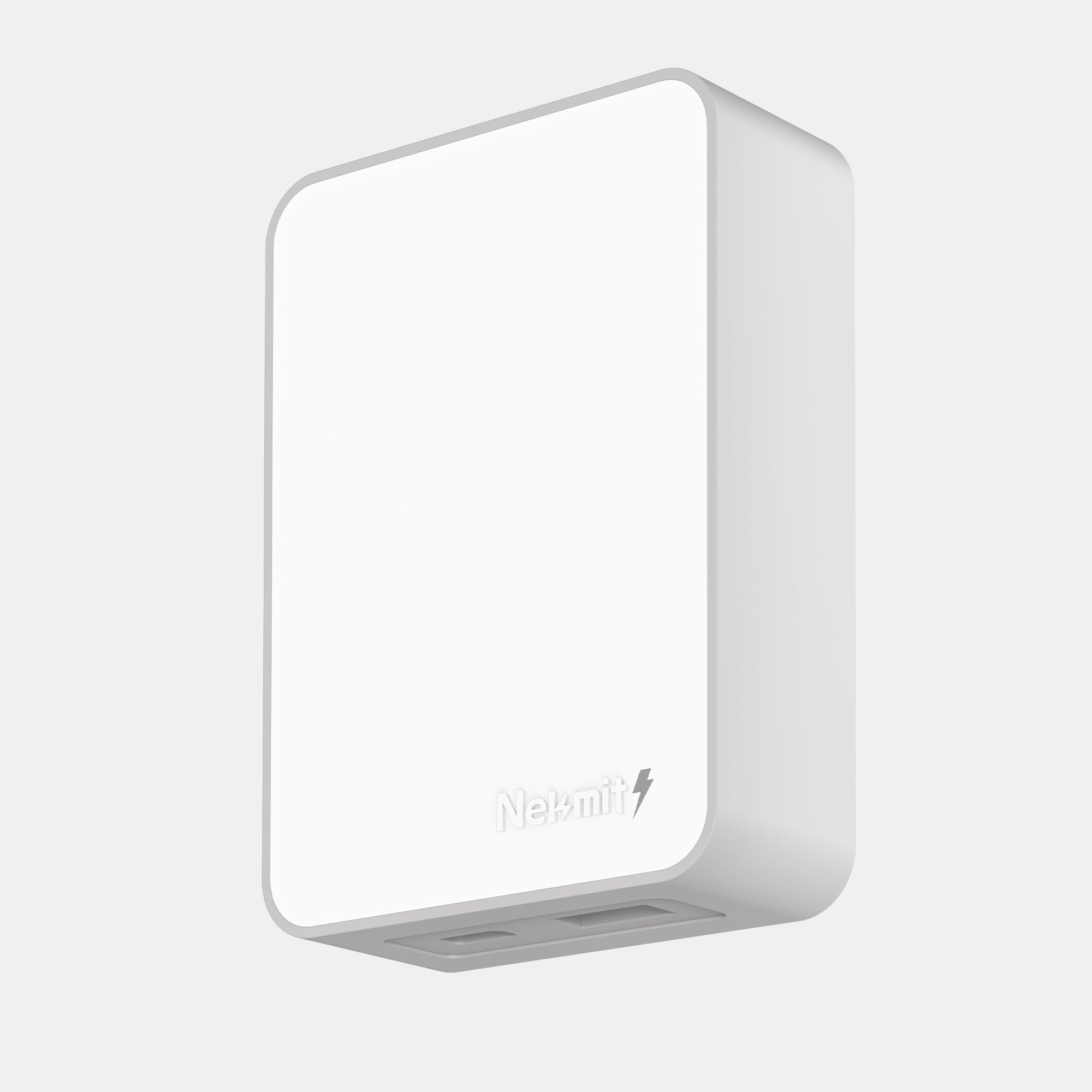 White electronic device with 'Naim' branding on a light gray background