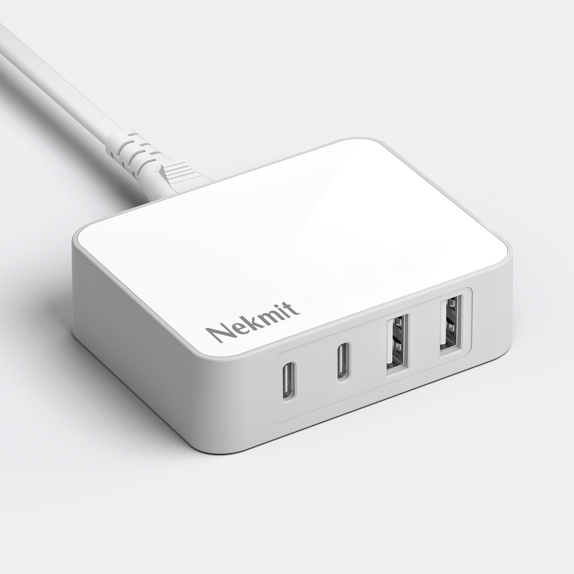 Nekmit USB hub with multiple ports on a light gray background