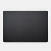 Black rectangular mat on a light gray background