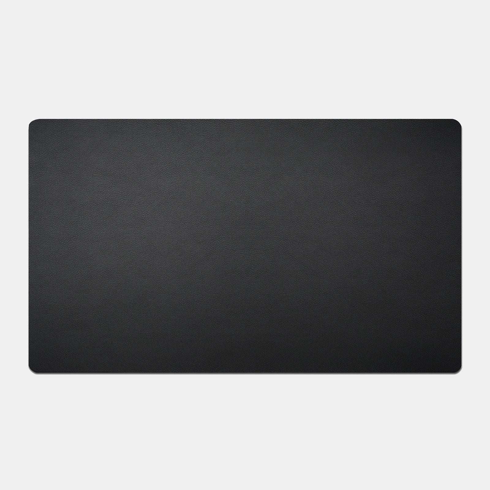 Black rectangular mat on a white background