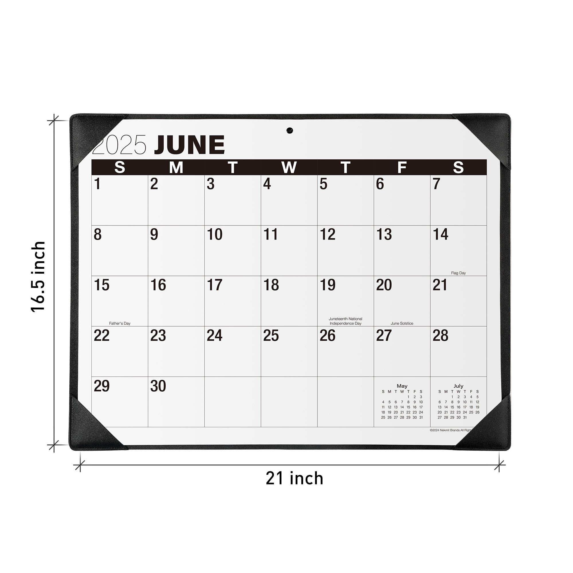 Nekmit 2024 - 2025 Large Desk Calendar with Desktop Mat 21" x 16.5"