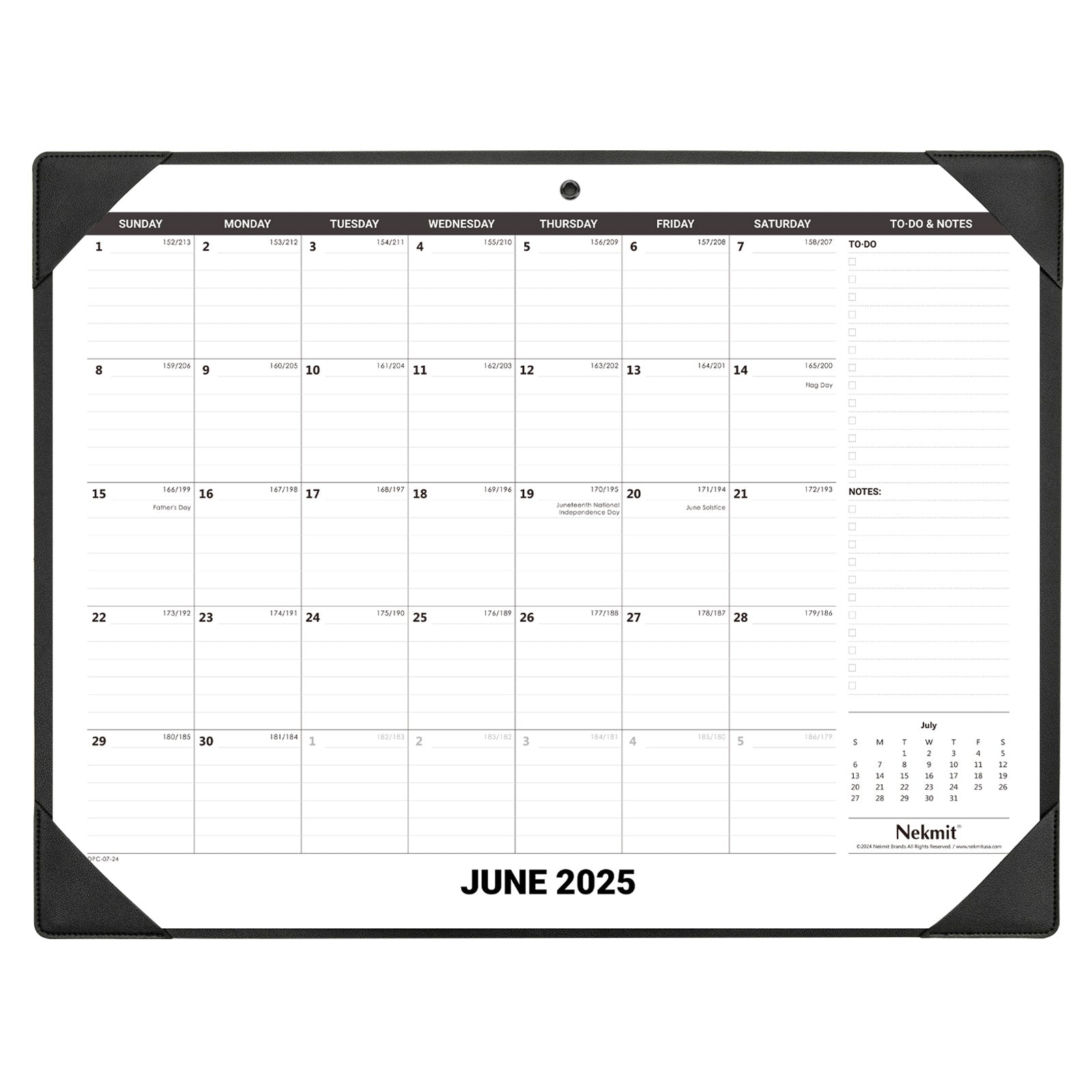 Nekmit 2024 - 2025 PU Large Desk Pad Calendar 21" x 16.5"