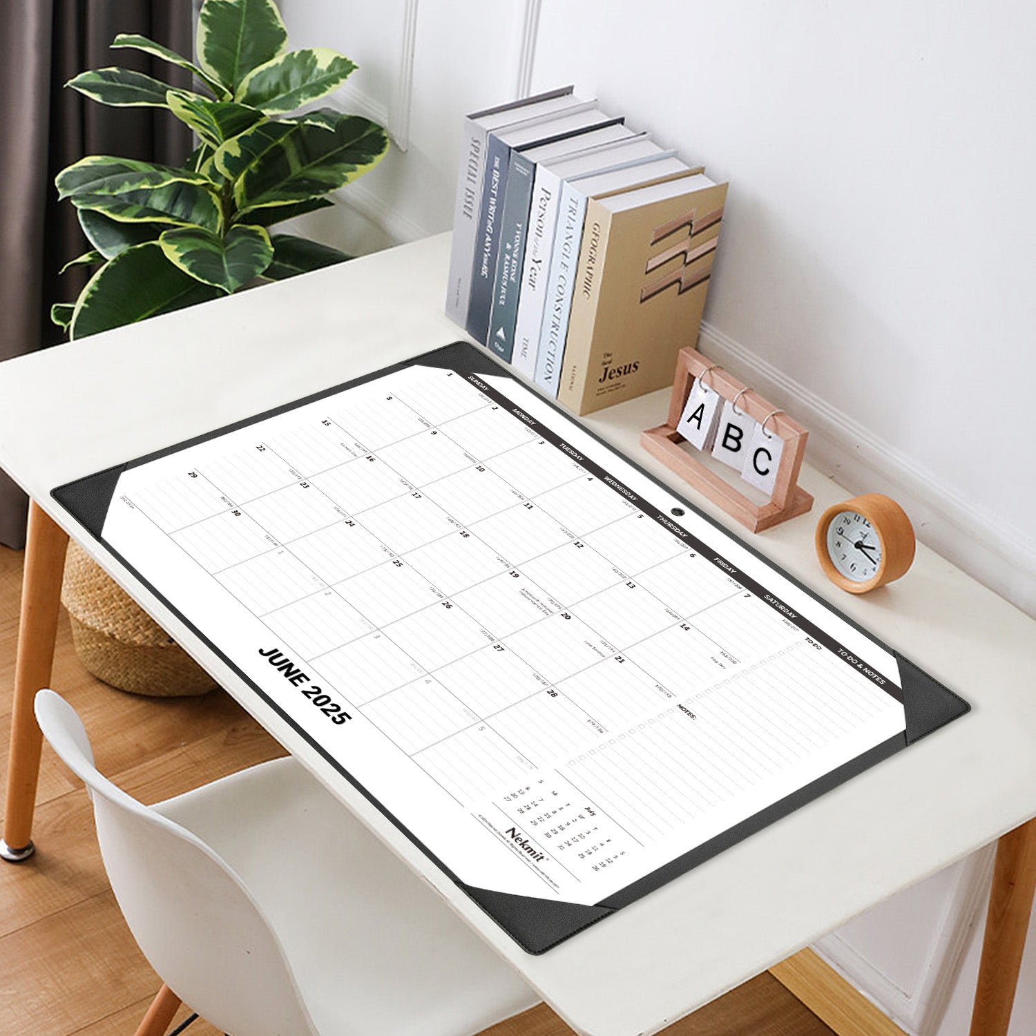 Nekmit 2024 - 2025 PU Large Desk Pad Calendar 21" x 16.5"