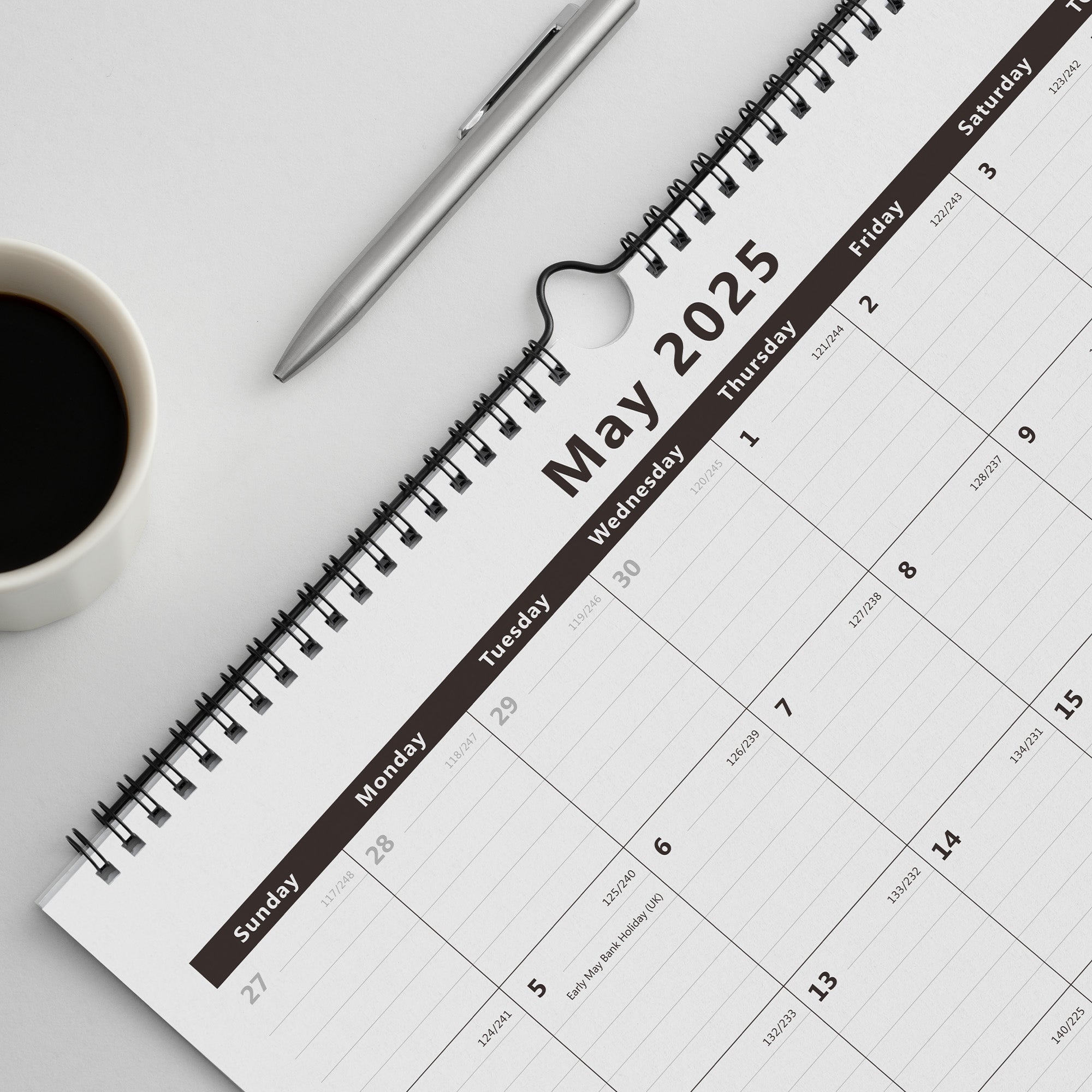 Nekmit 2025 - 2026 Ruled Blocks Wall Calendar 15" x 12"