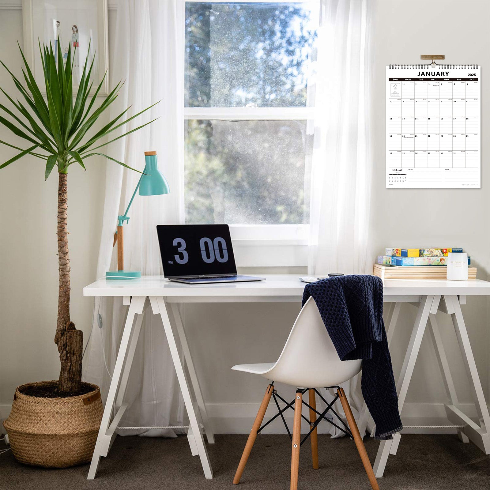 Nekmit 2025 - 2026 Wirebound Wall Calendar 15" x 12"