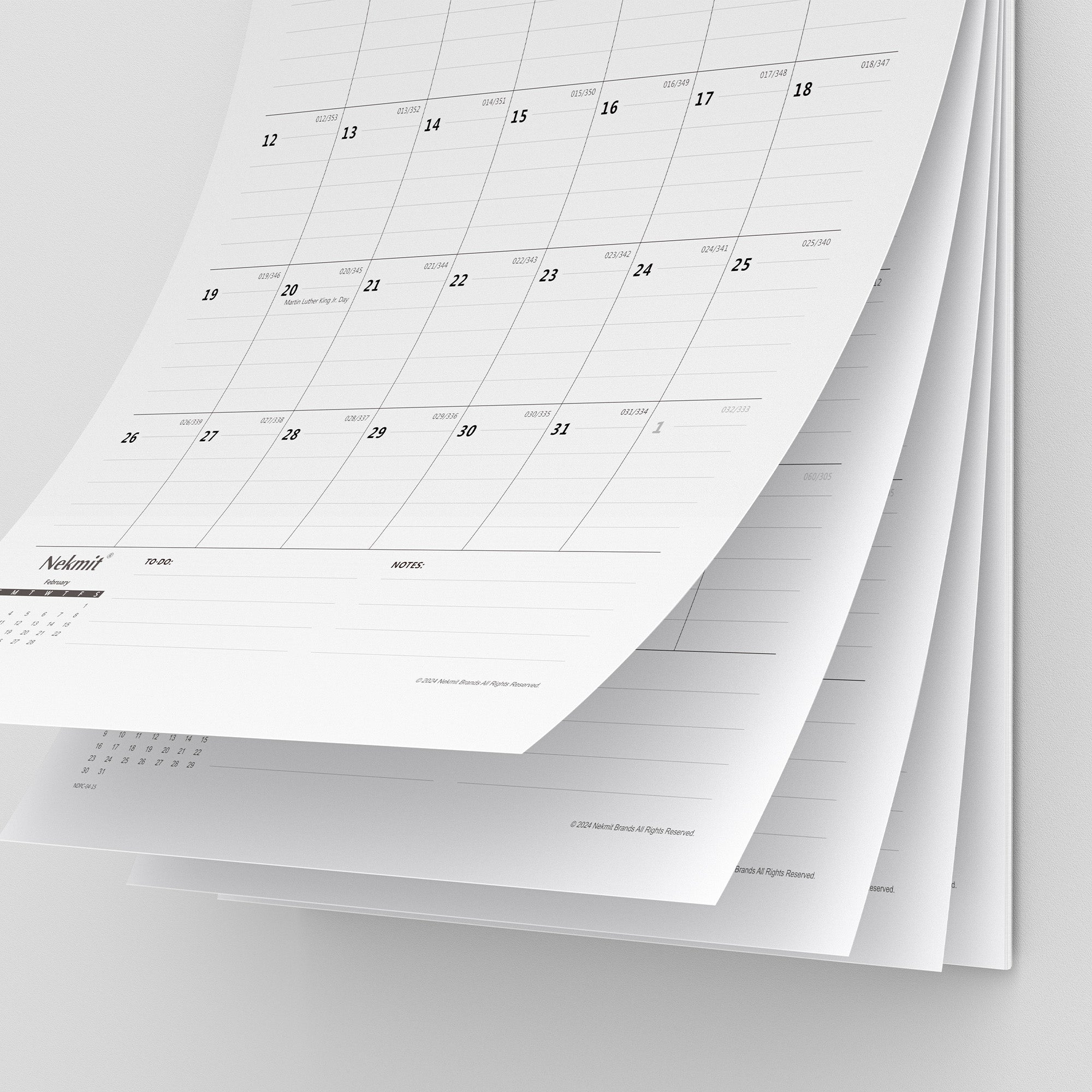 Nekmit 2025 - 2026 Wirebound Wall Calendar 15" x 12"