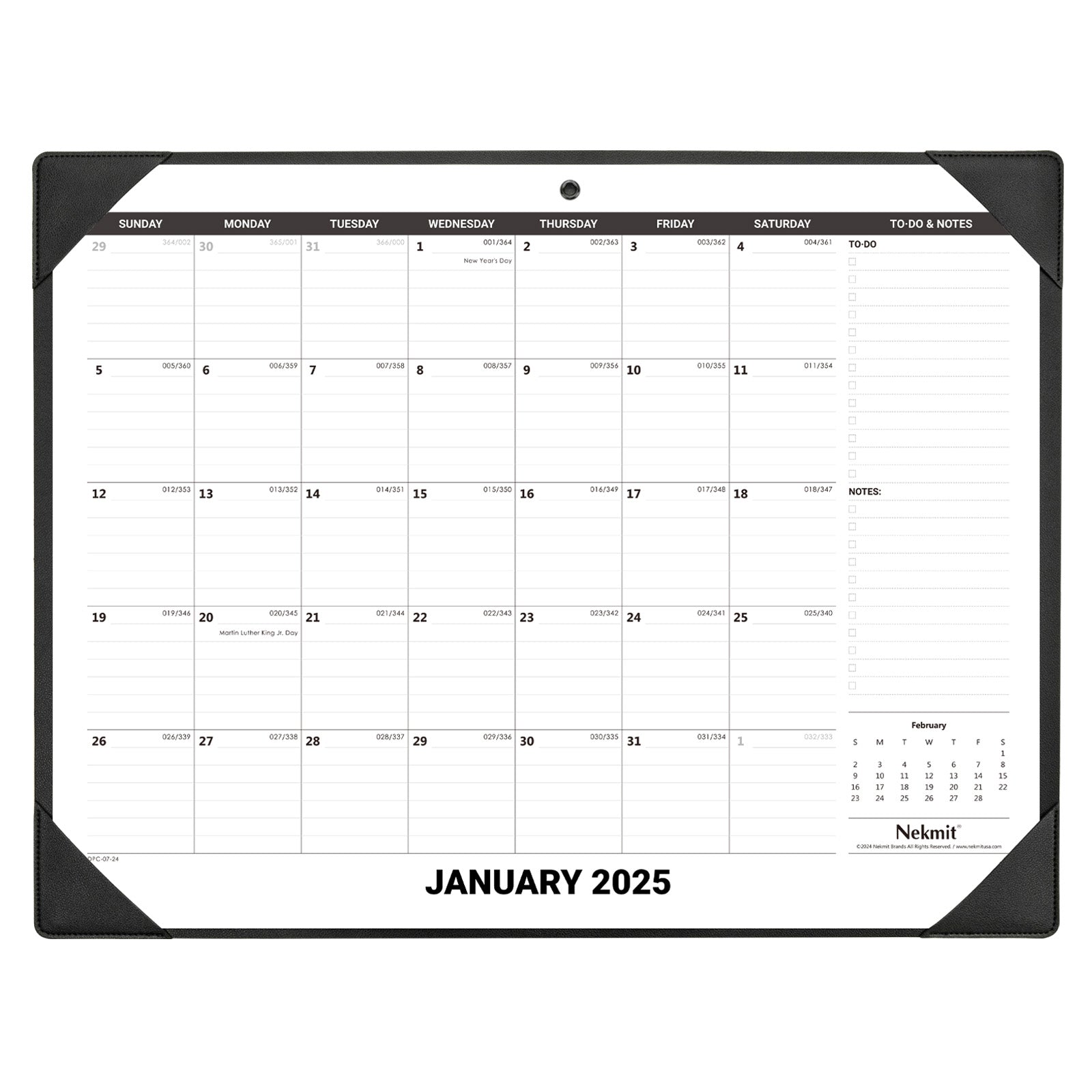 Nekmit 2025 PU Large Desk Pad Calendar 21 x 16.5 inch-1