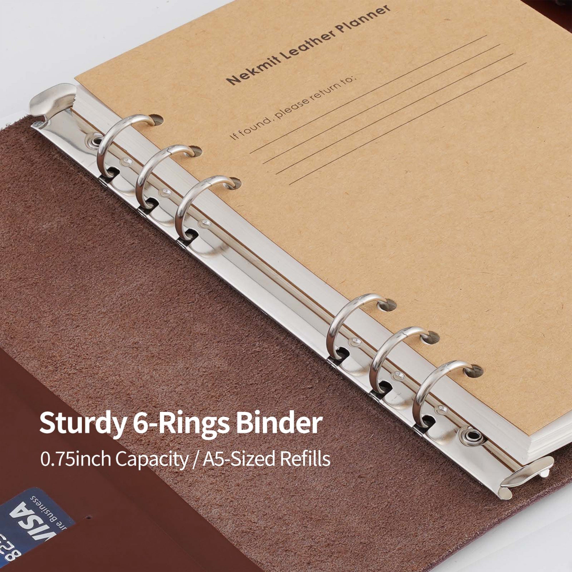 Nekmit Jan 2025 - Dec 2025 Binder Genuine Leather Planner