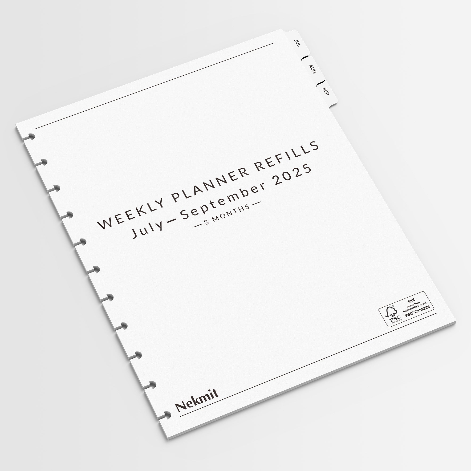 Nekmit Jul 2025 to Dec 2025 Refills for Discbound Weekly Planner