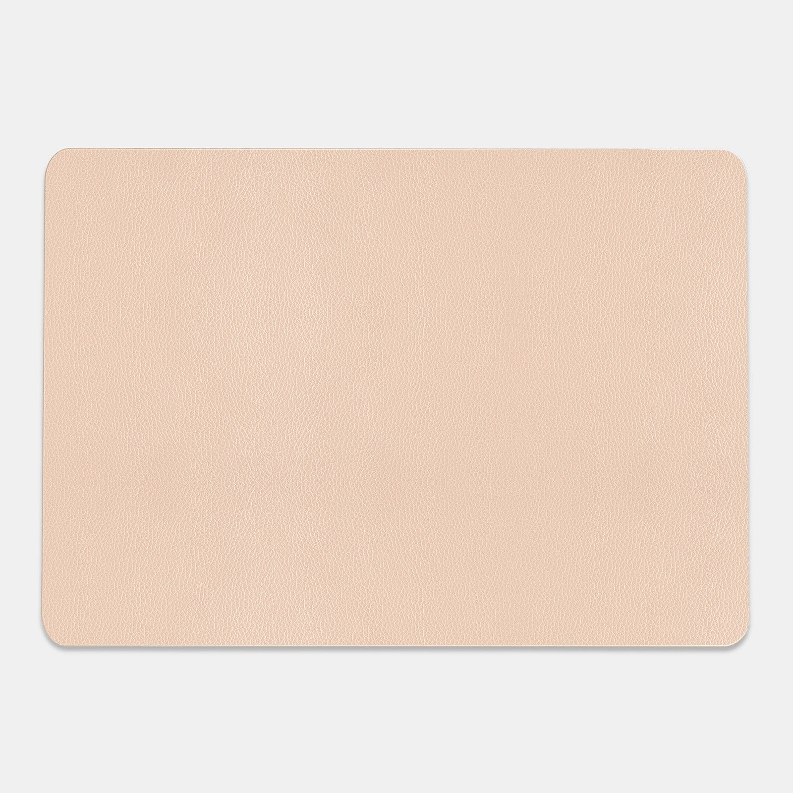 Beige rectangular placemat on a light gray background