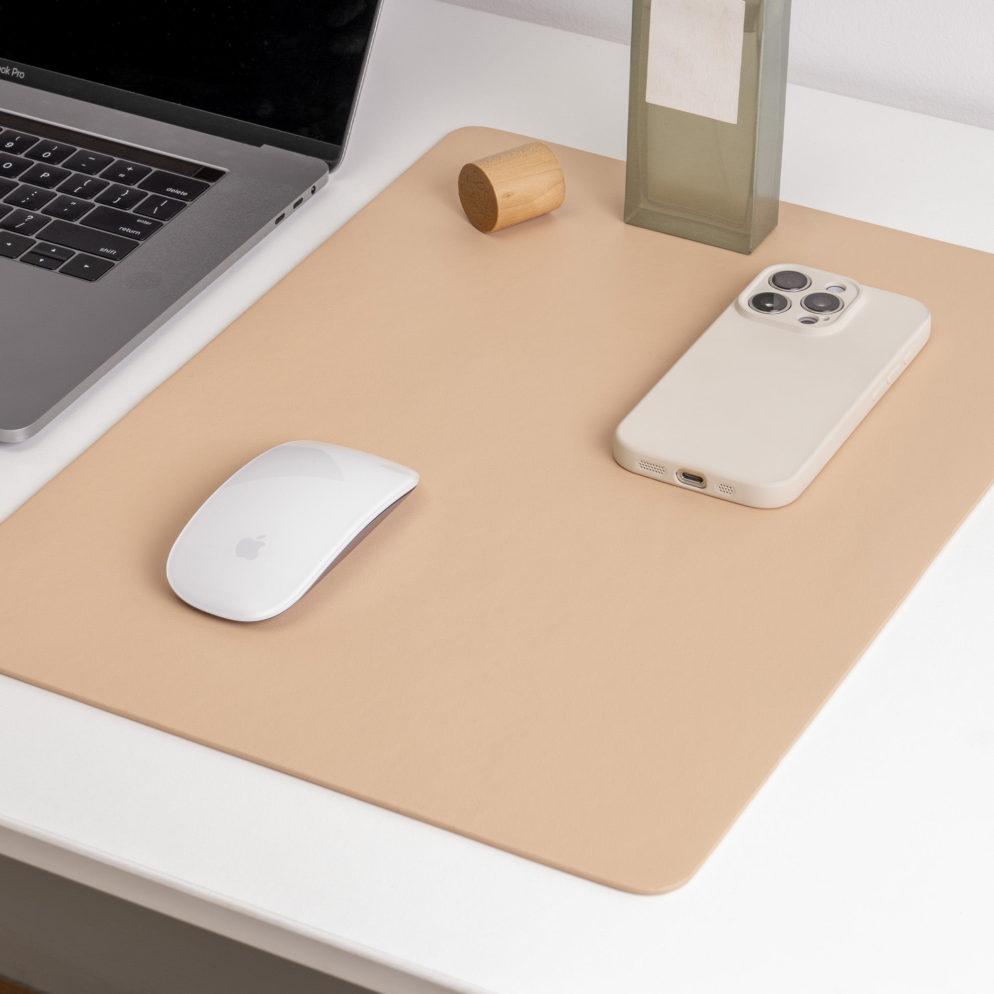 Nekmit Leather Desk Blotter Pad Apricot