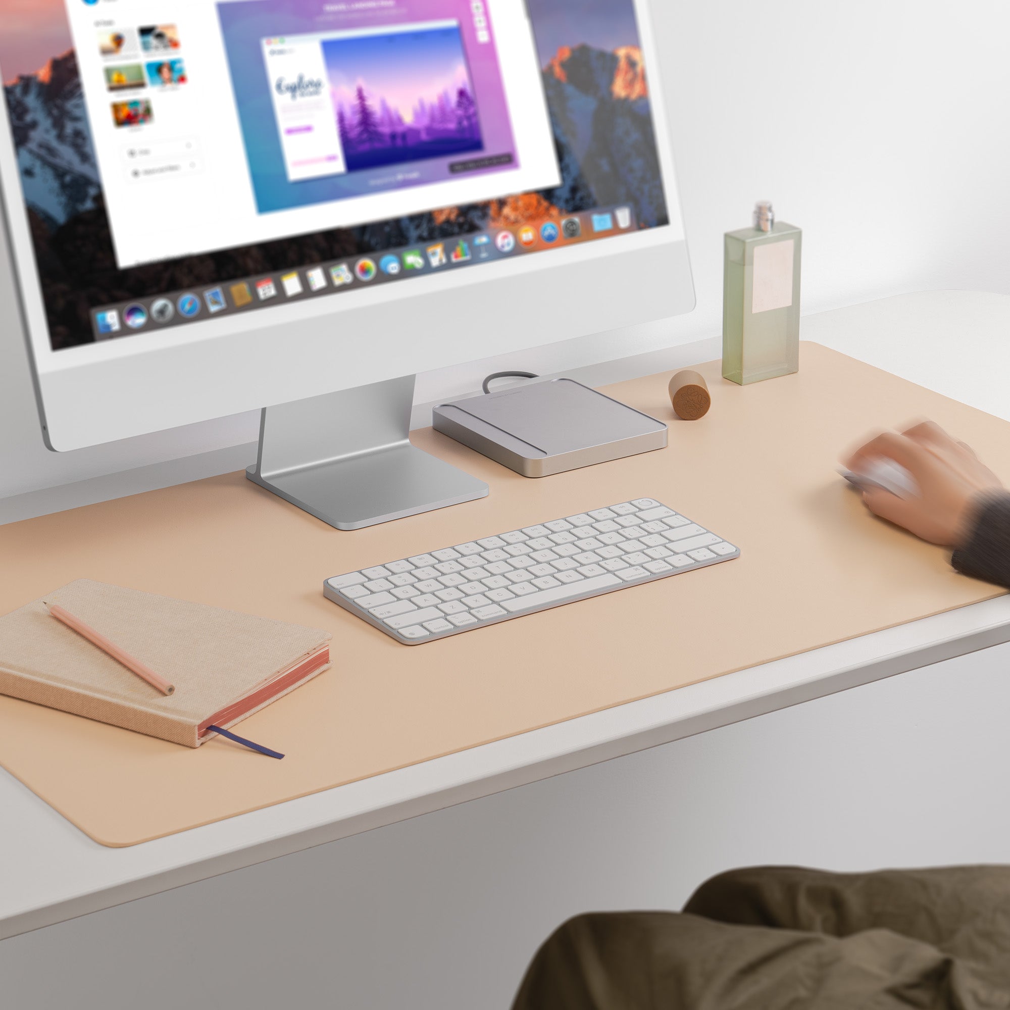 Nekmit Leather Desk Blotter Pad Apricot