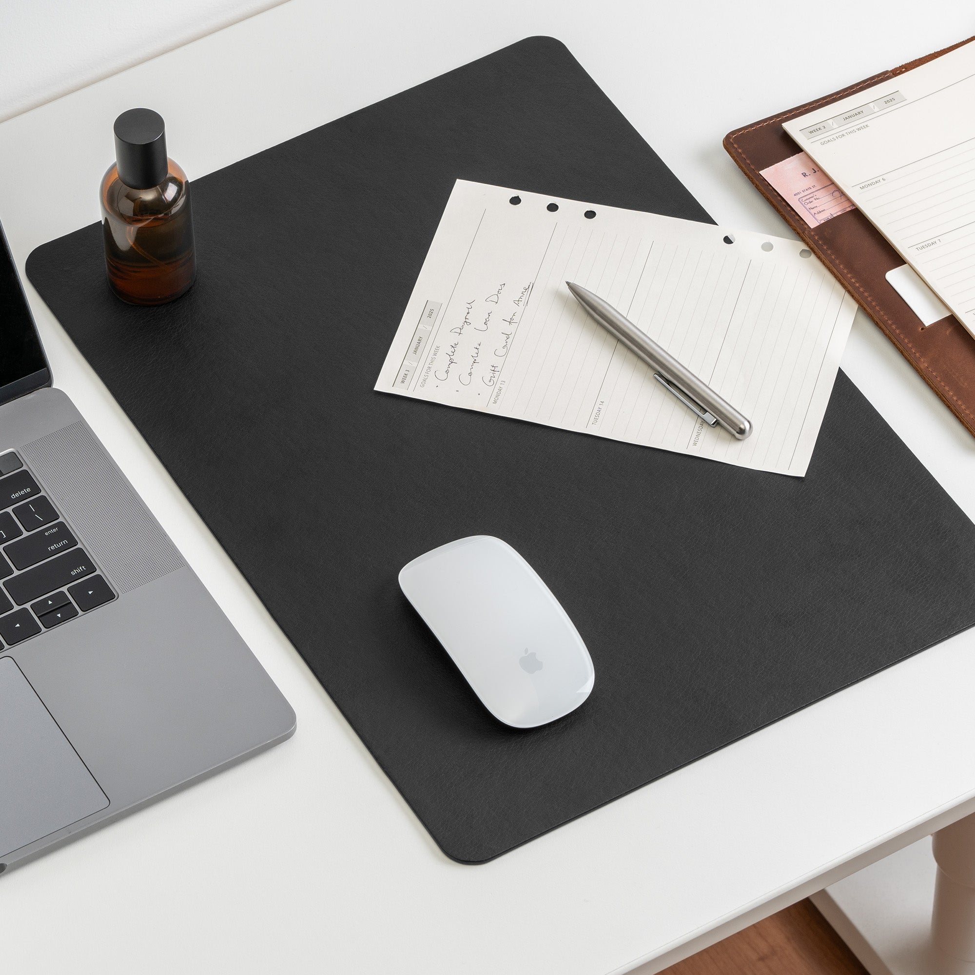 Nekmit Leather Desk Blotter Pad Black