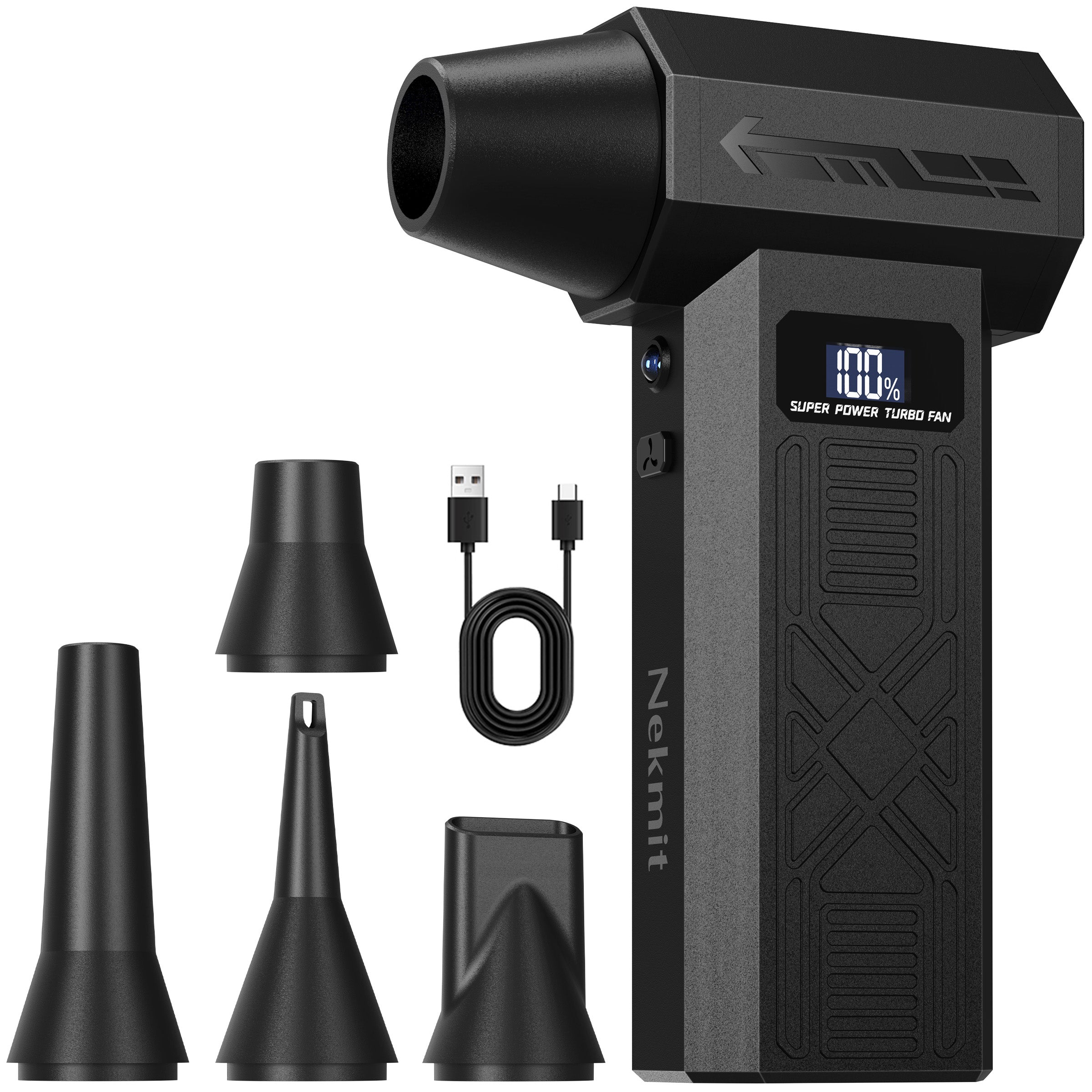 Nekmit Compressed Air Duster 120000RPM 4-Gear Adjustable with Fast Charging