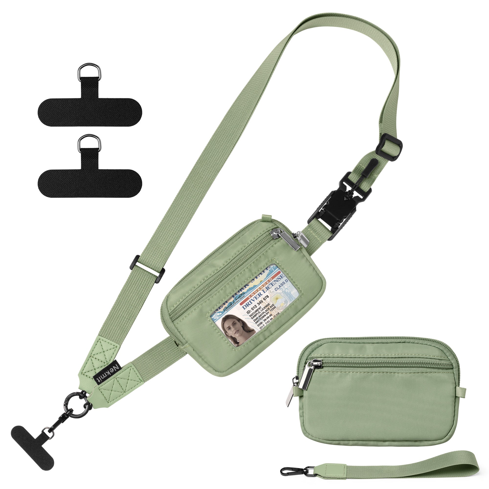 Nekmit Clip and Go Strap for Phone with Wallet Crossbody