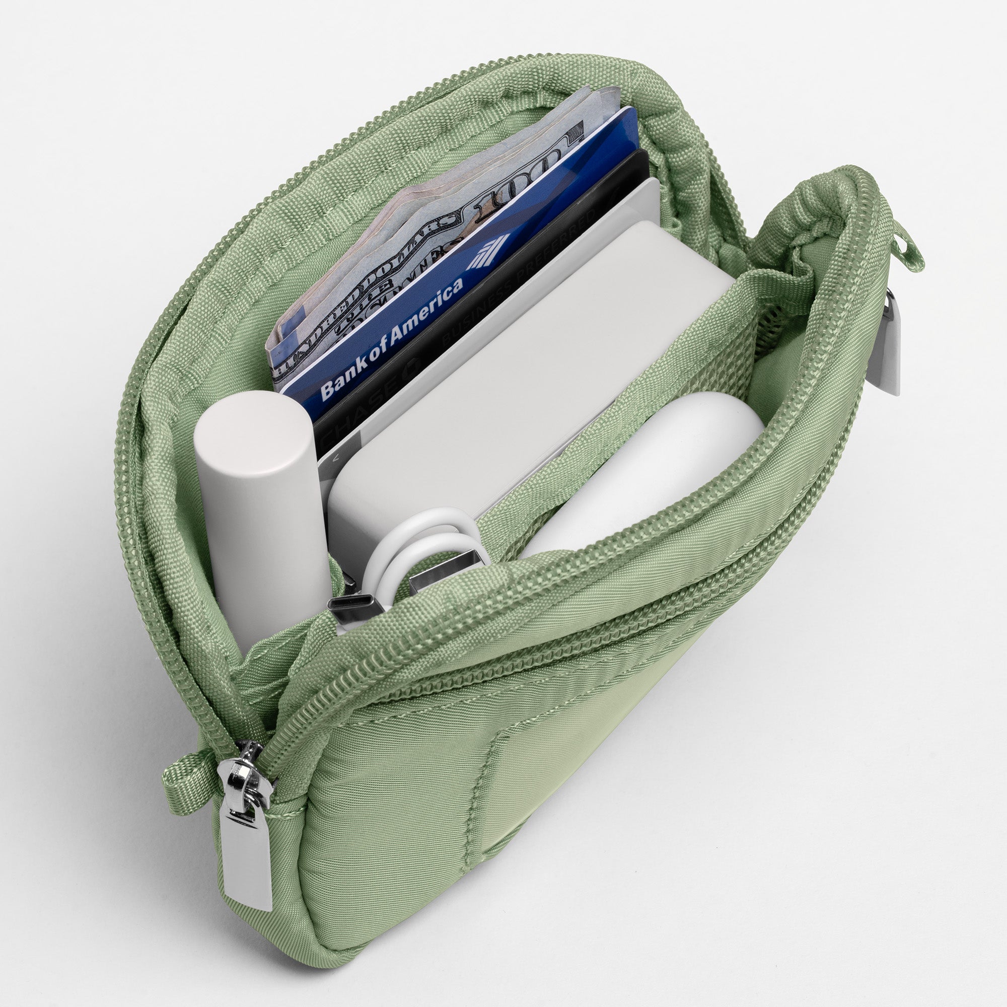 Nekmit Clip and Go Strap for Phone with Wallet Crossbody Green