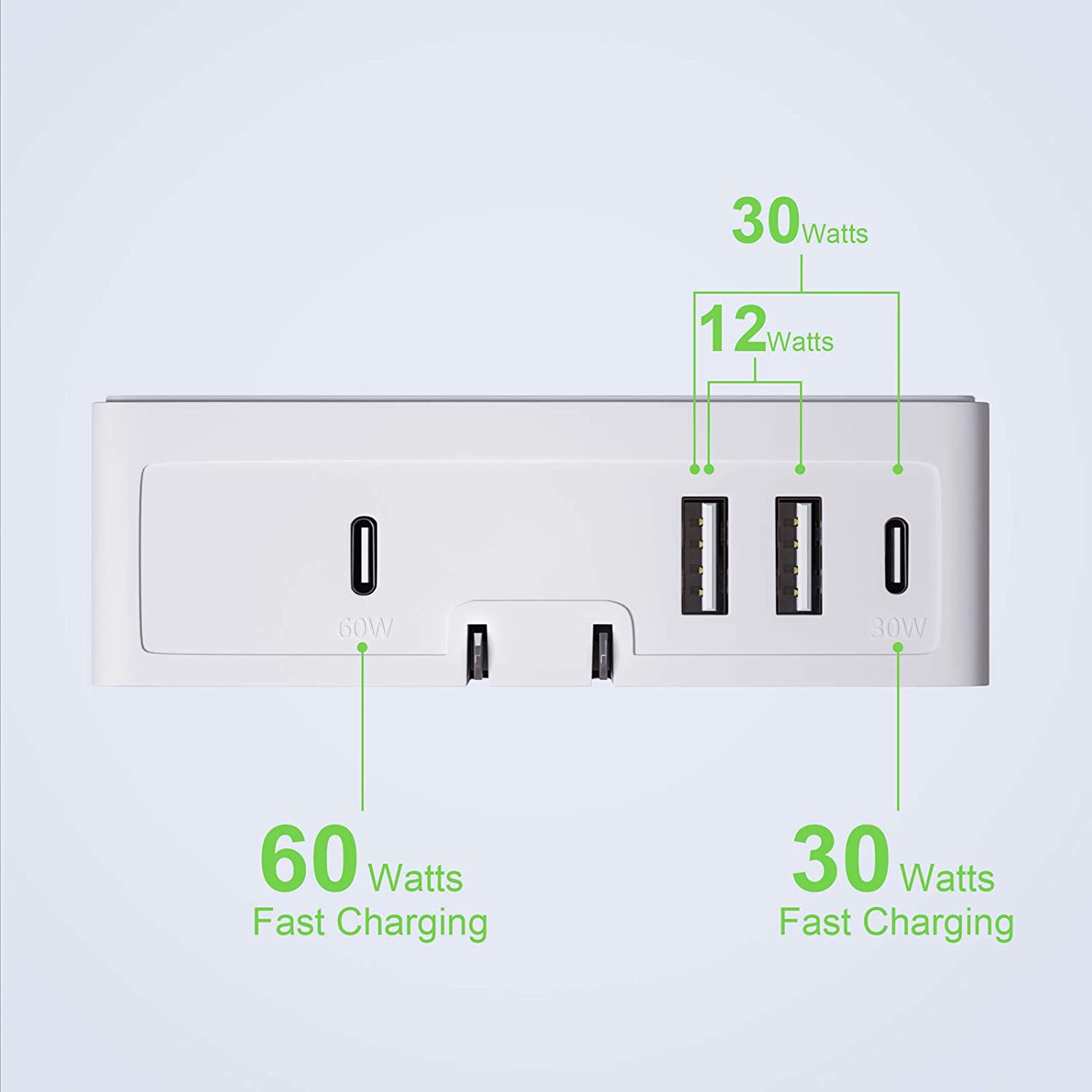 Nekmit 42W 4-Port USB-C Fast Wall Charger & 90W 4-Port USB-C PD 3.0 Wall Charger With GaN Tech