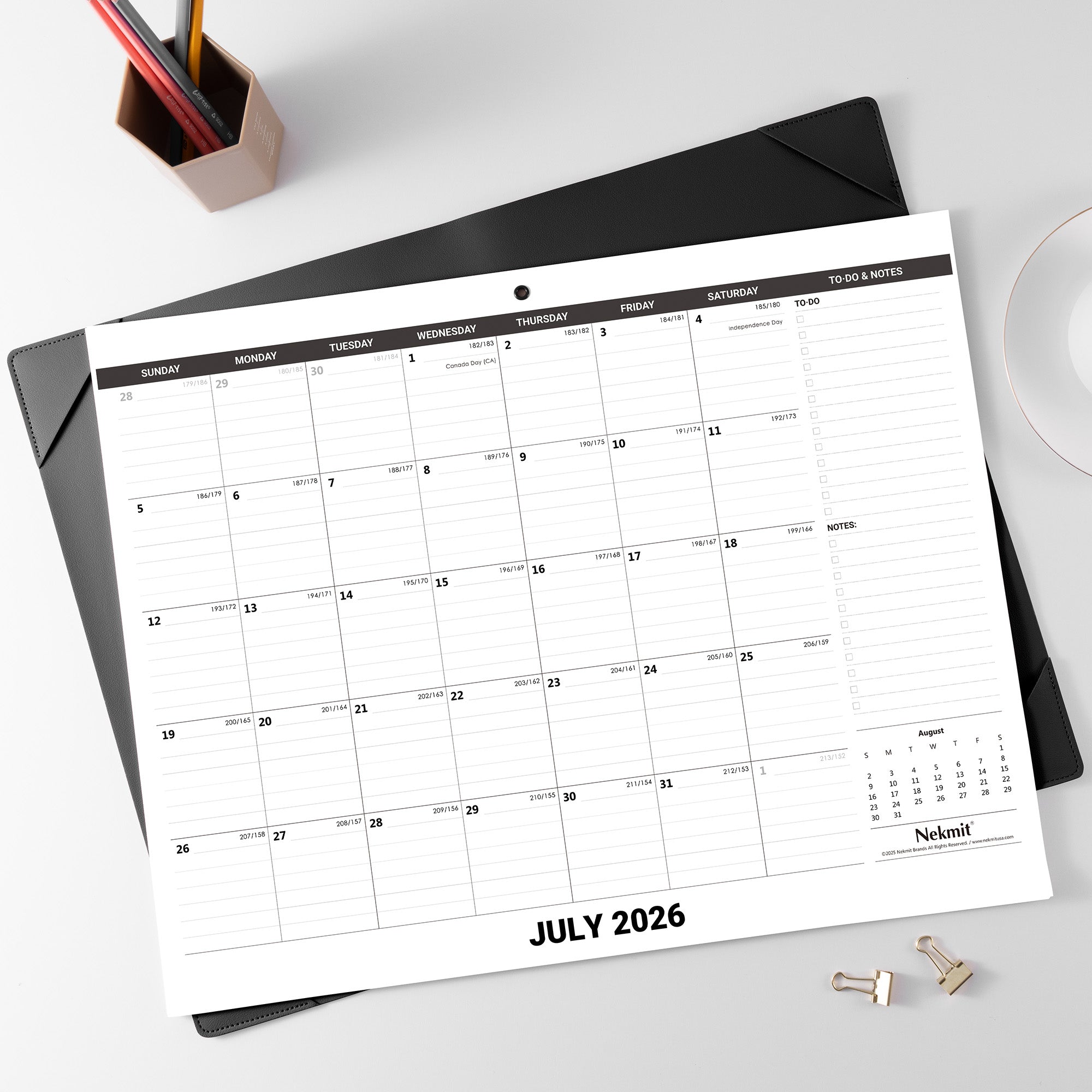 2026 -2027 PU Large Desk Pad Calendar
