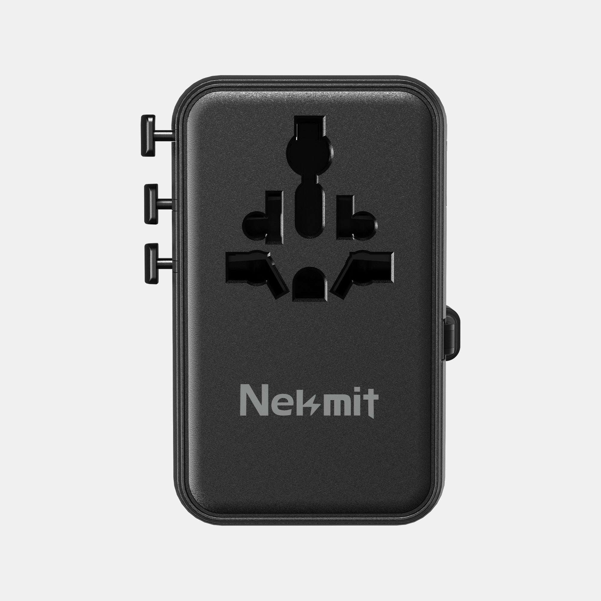 70W Universal Travel Adapter with Retractable Cable Black