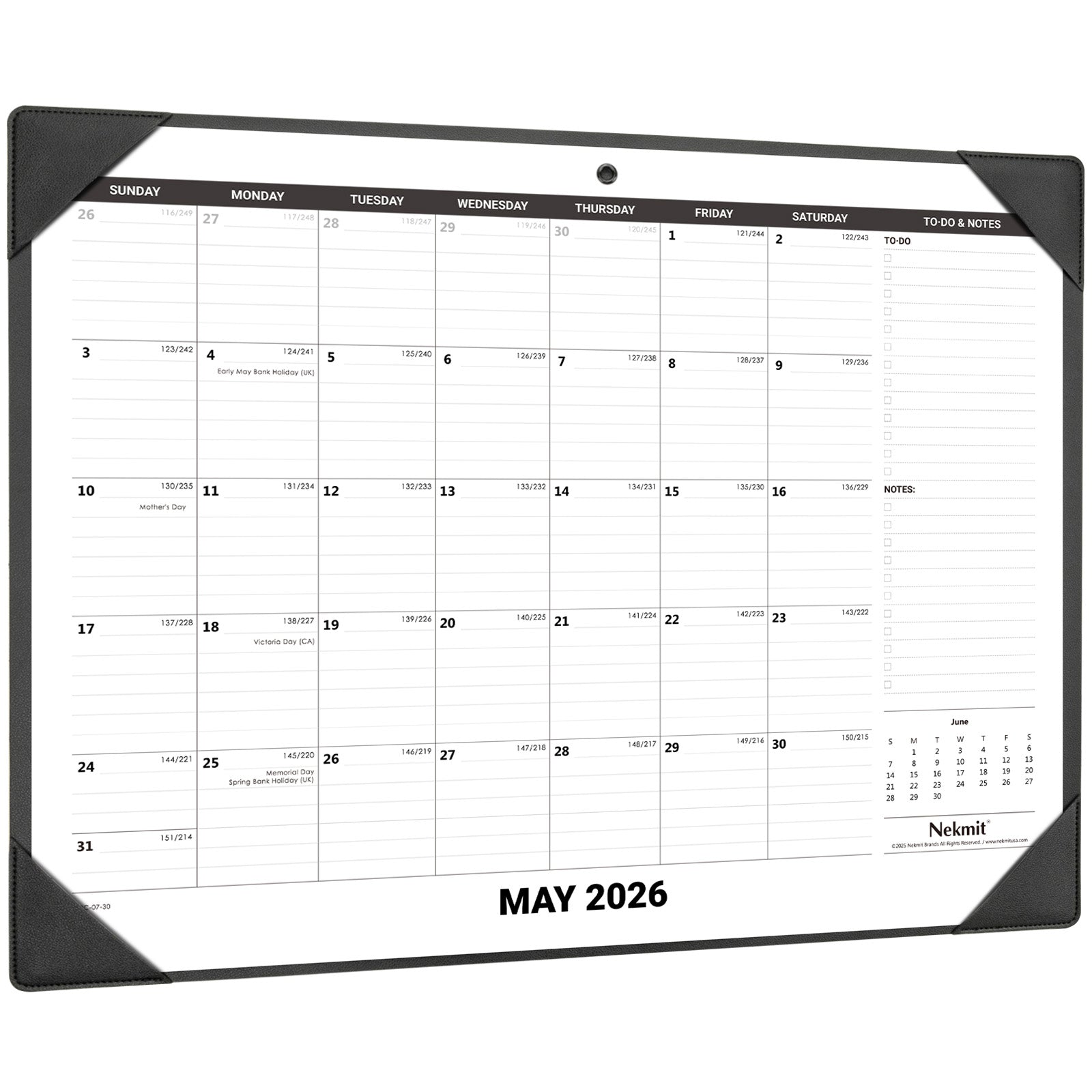 2026 -2027 PU Large Desk Pad Calendar