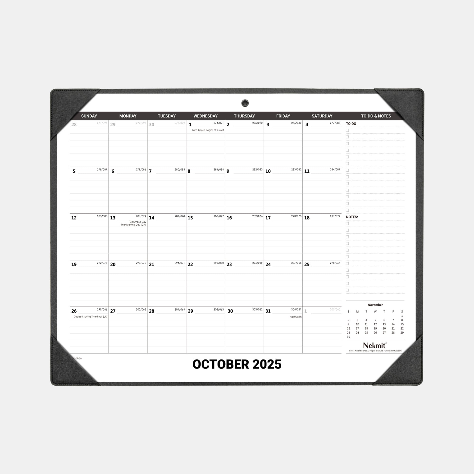 Calendar for October 2025 on a white background