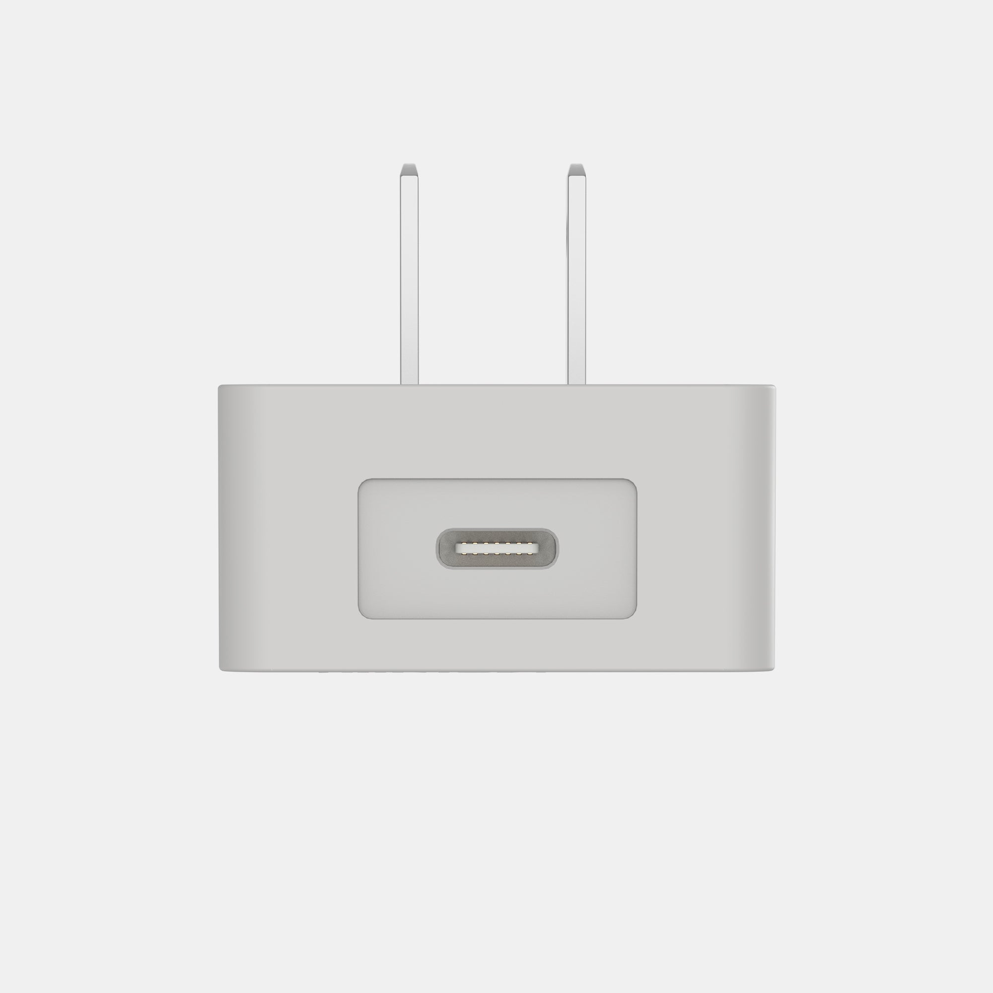 White electronic device with antennas on a light gray background