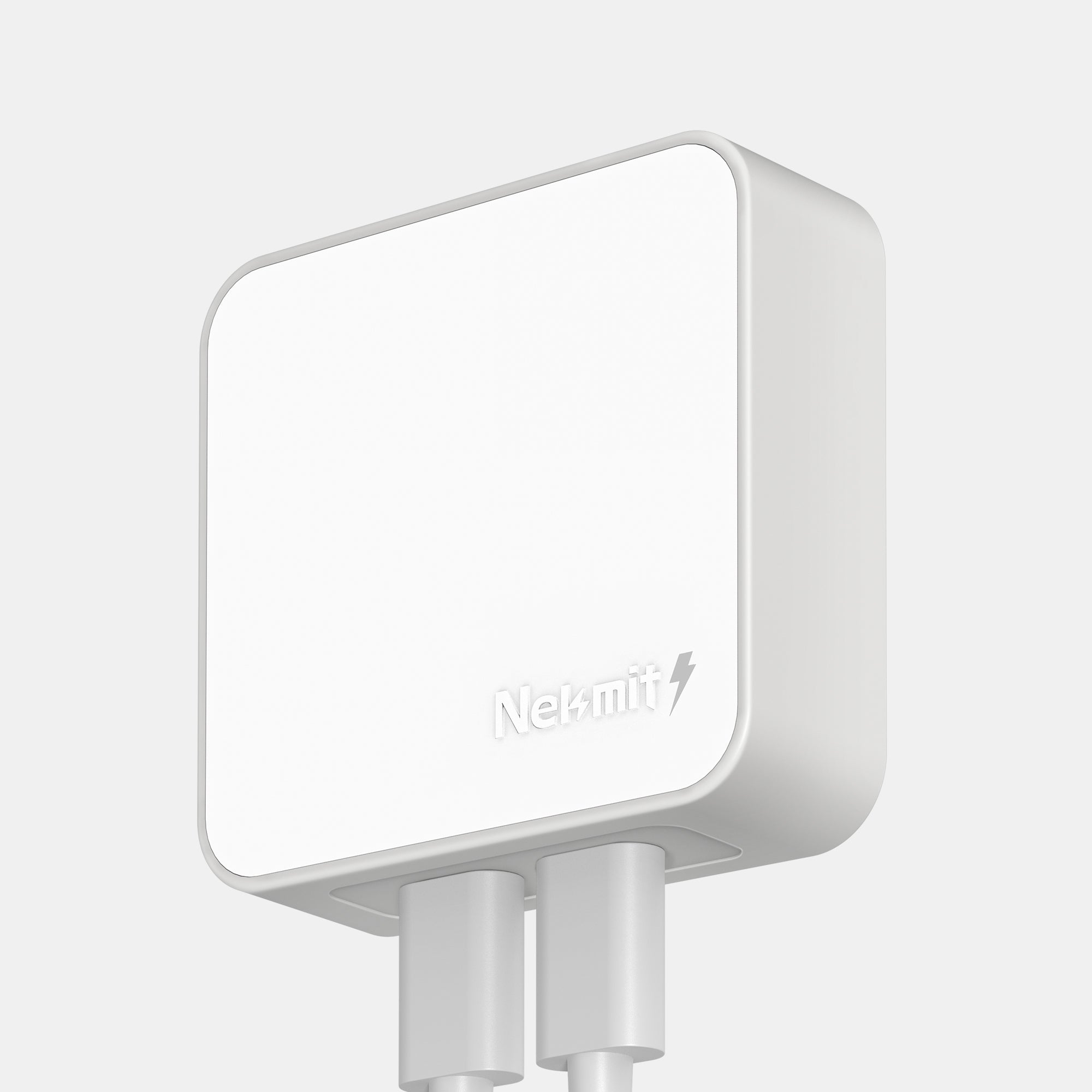 White electronic device with 'NexaSmith' branding on a light gray background
