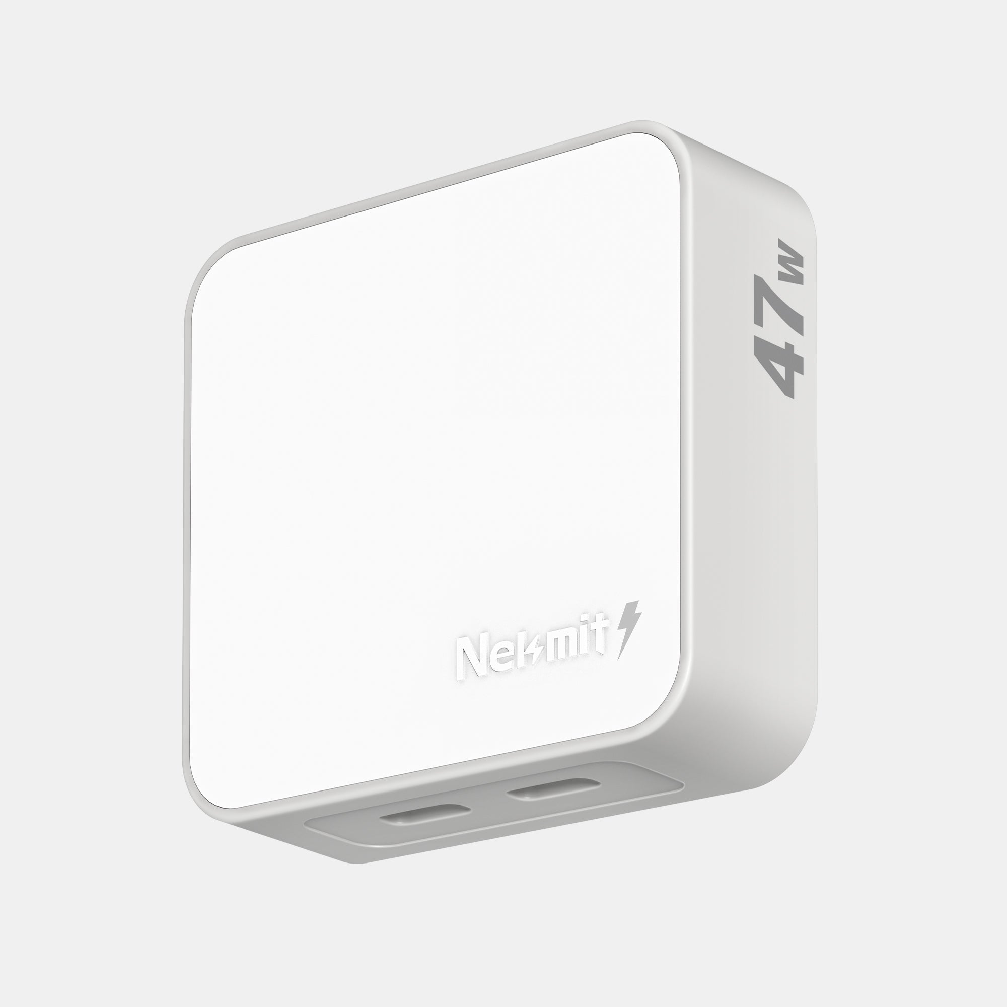 White electronic device with 'NexaSmith' branding on a light gray background