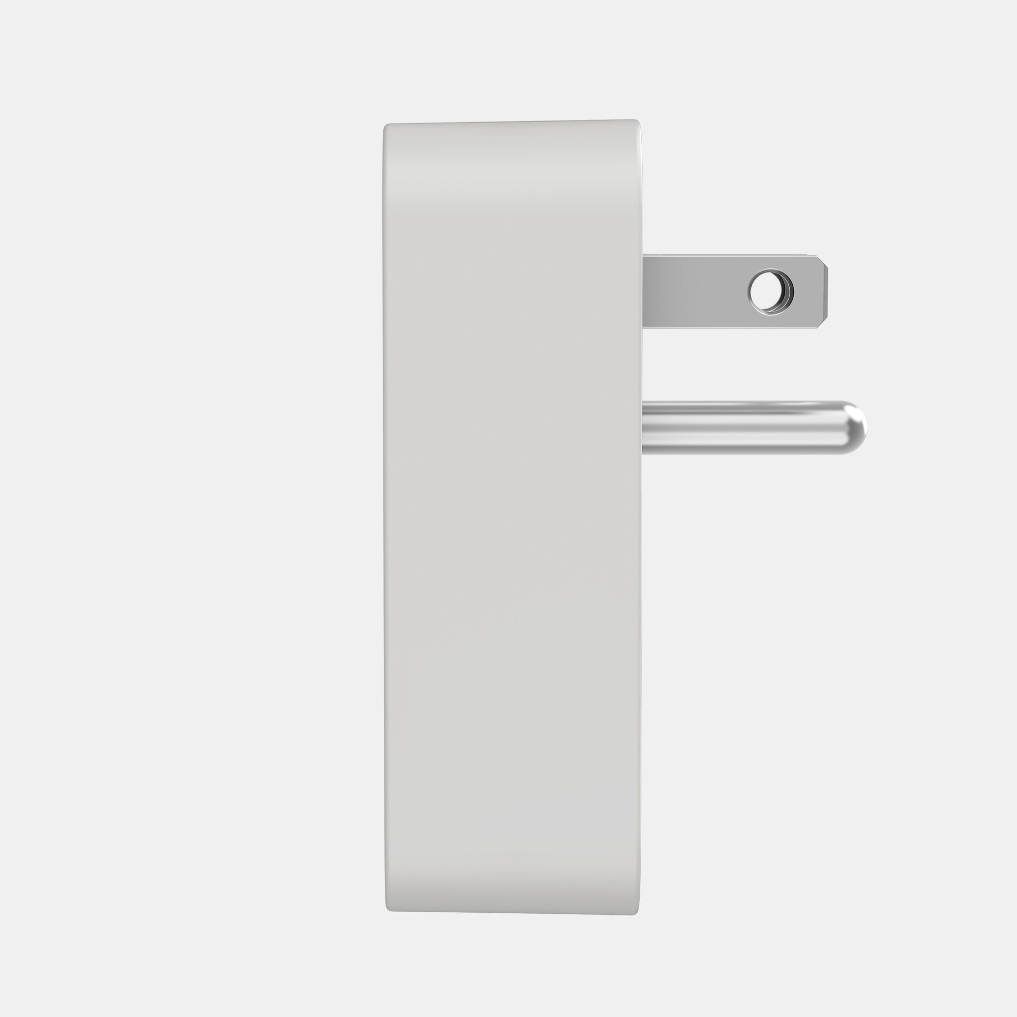 Metallic door handle on a white background