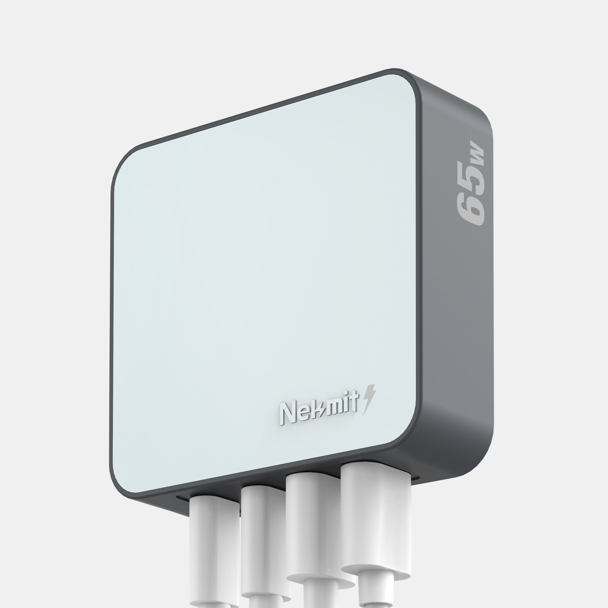 Neputit power adapter with multiple ports on a light gray background