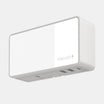 White electronic device with 'Netatmo' branding on a light gray background