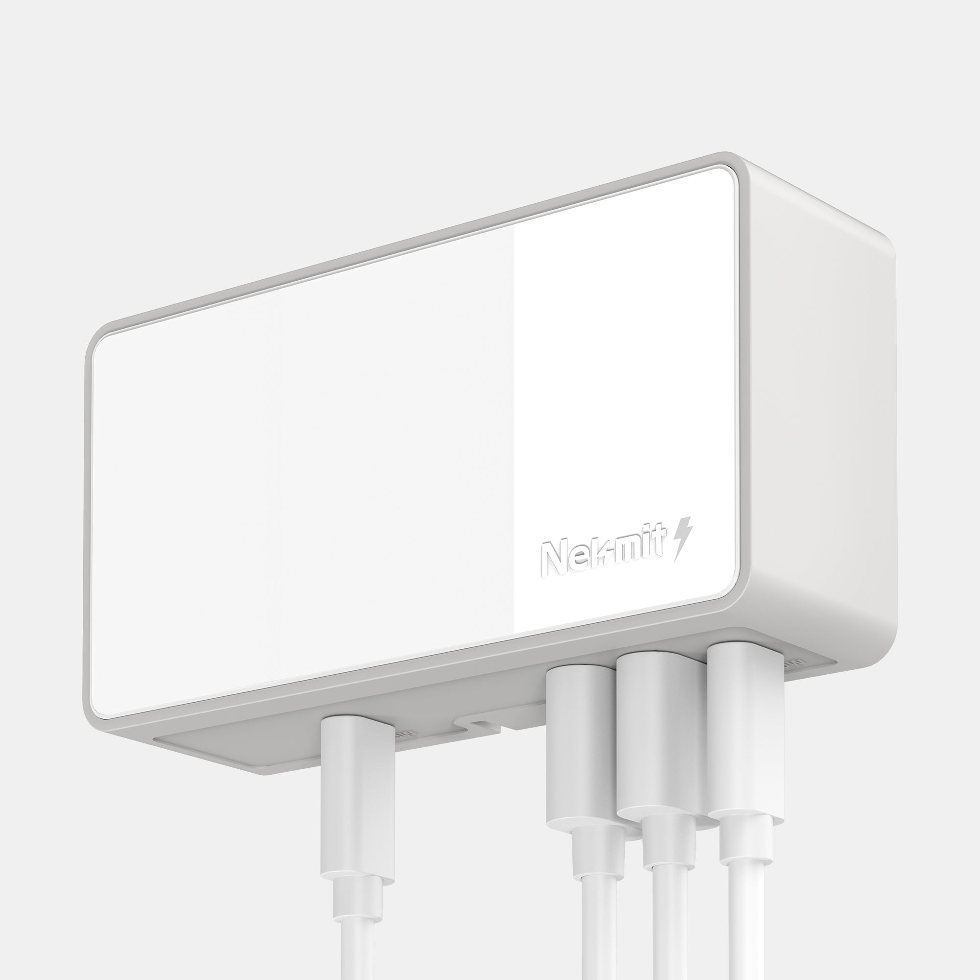 Netatmo device with multiple antennas on a light gray background