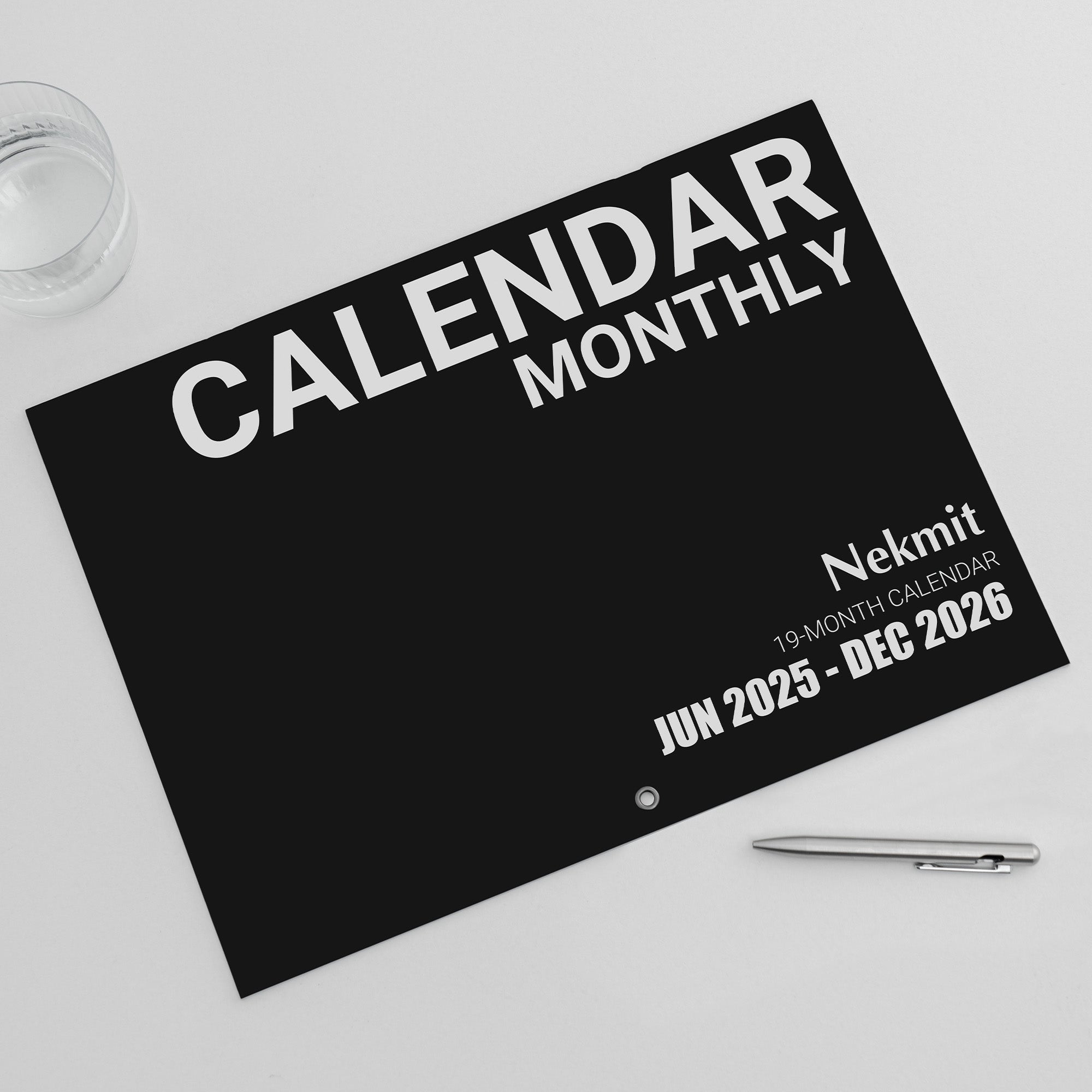 Nekmit 2025 - 2026 Large Print Big Grid Wall Calendar 22 3/4" x 14 3/4" (June 2025 - December 2026)