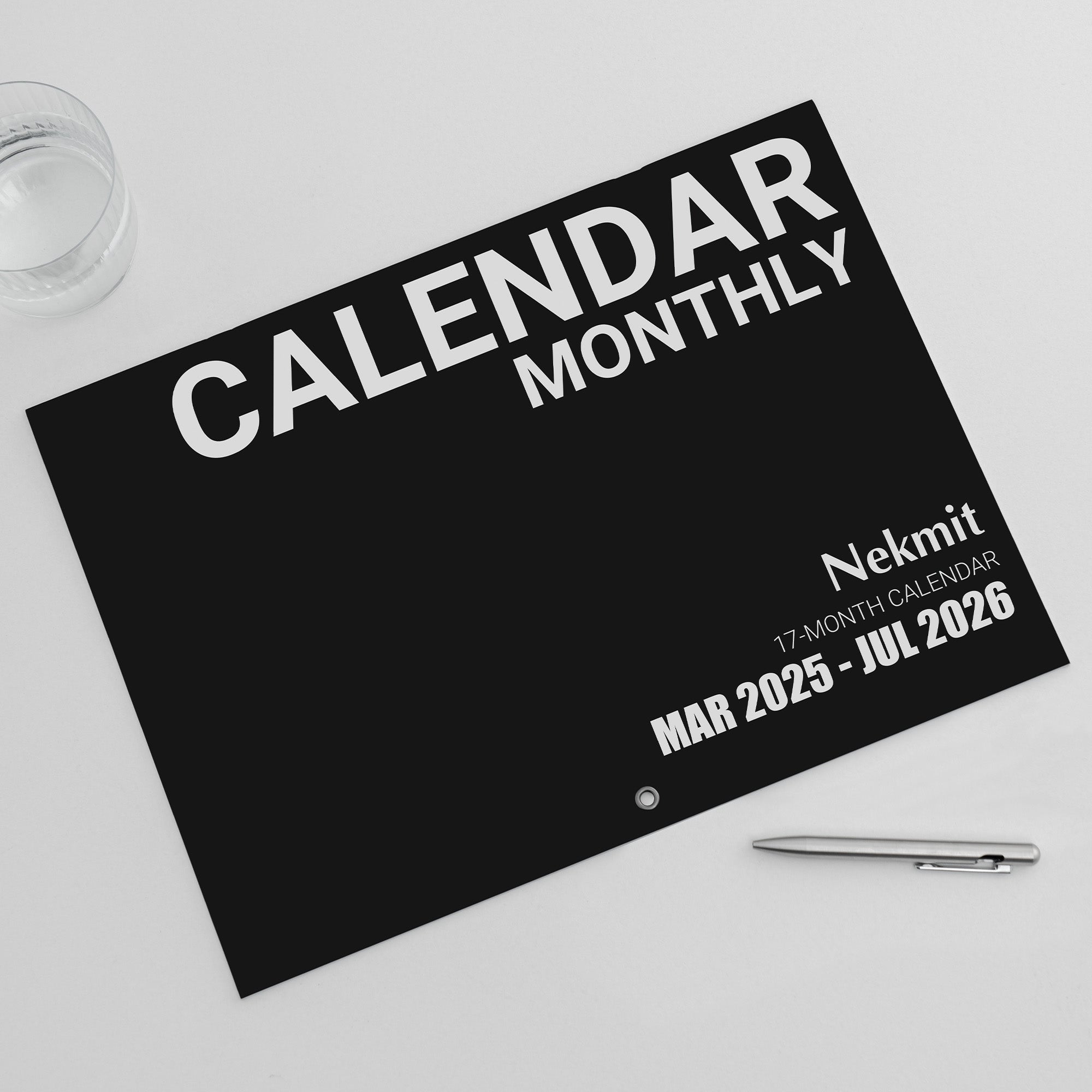 Nekmit 2025 - 2026 Large Print Big Grid Wall Calendar 22 3/4" x 14 3/4" (March 2025 - July 2026)