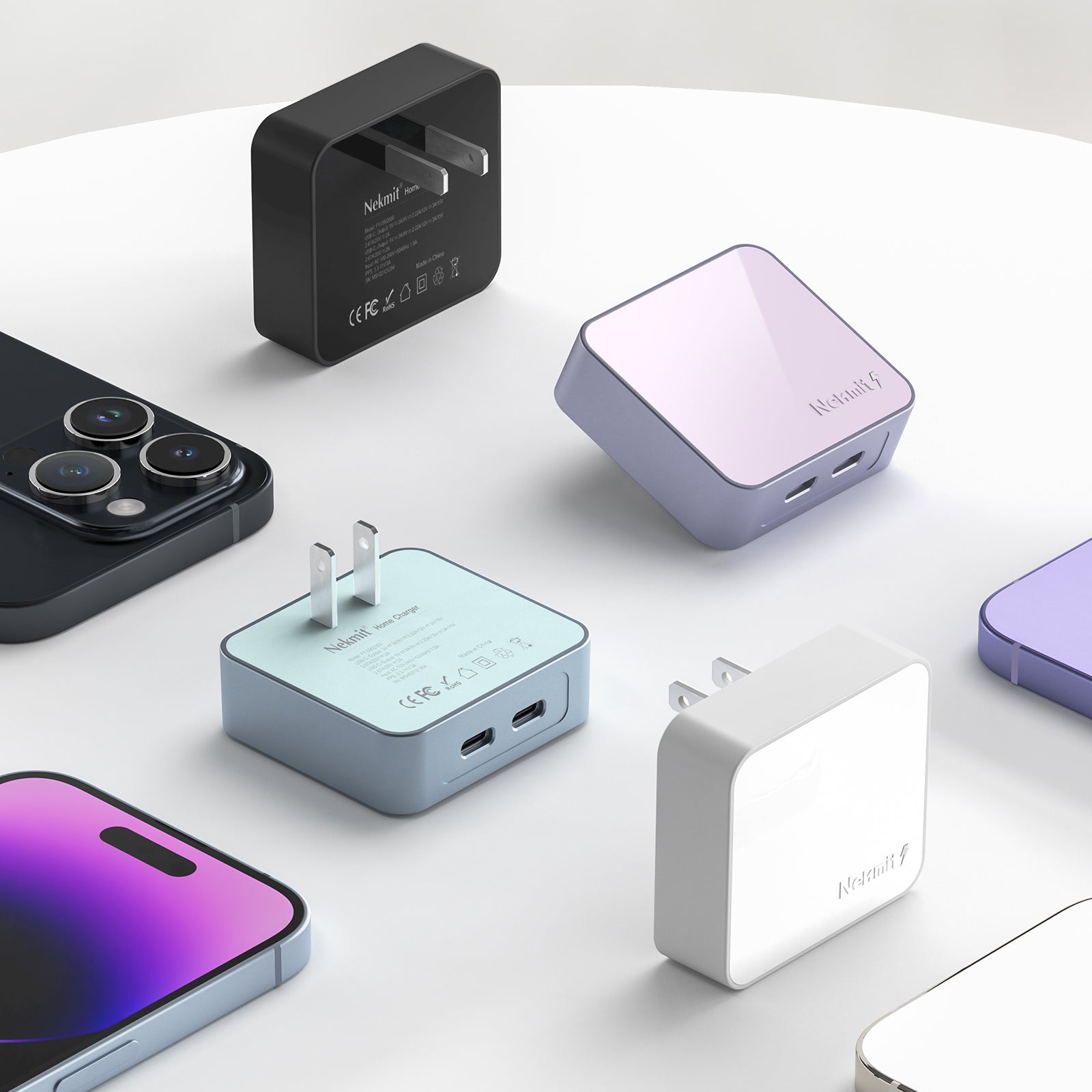 Nekmit 40W Dual Port USB-C Wall Charger With PD Fast Charging