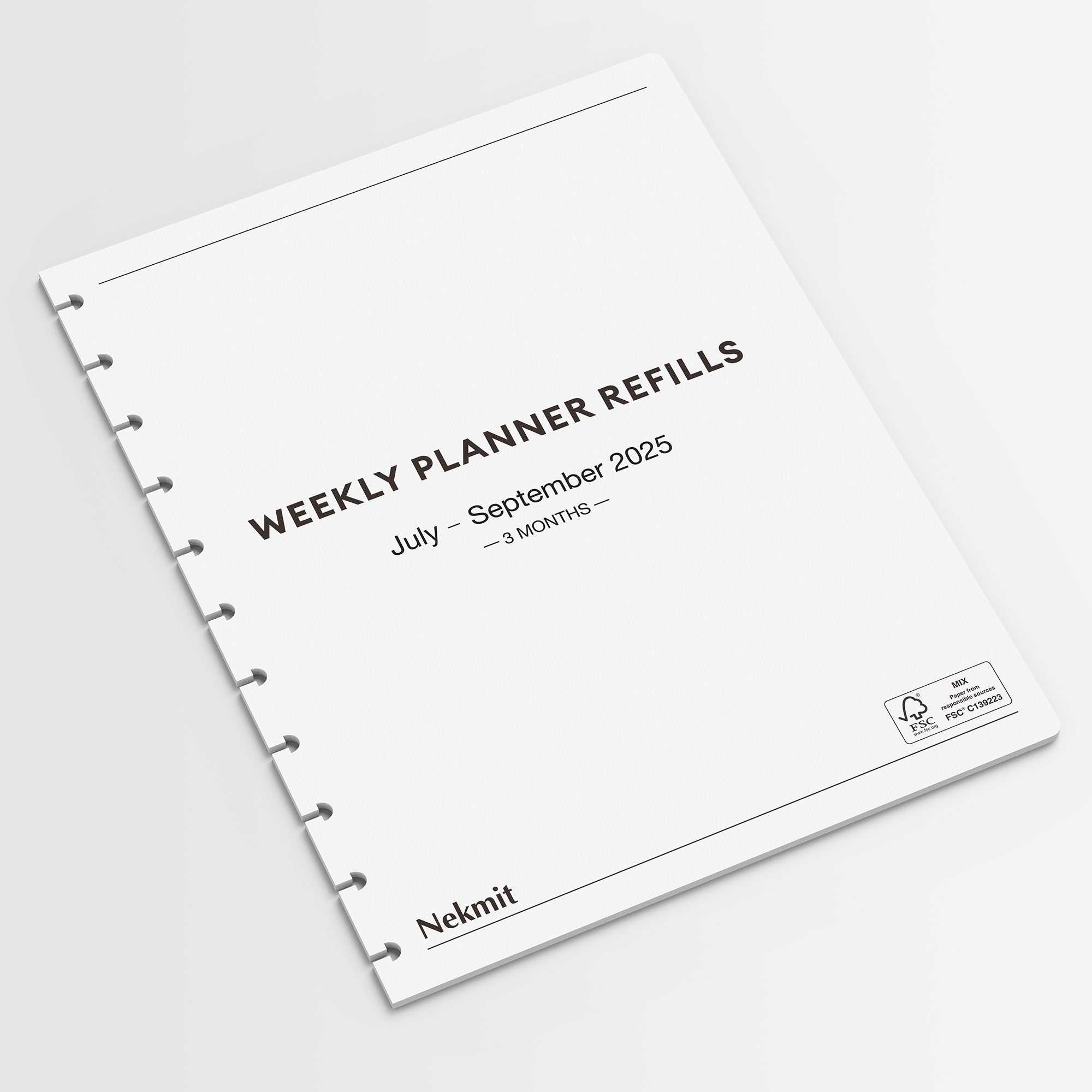 Nekmit Jul 2025 to Dec 2025 Refills for 3 Tier Discbound Weekly Planner