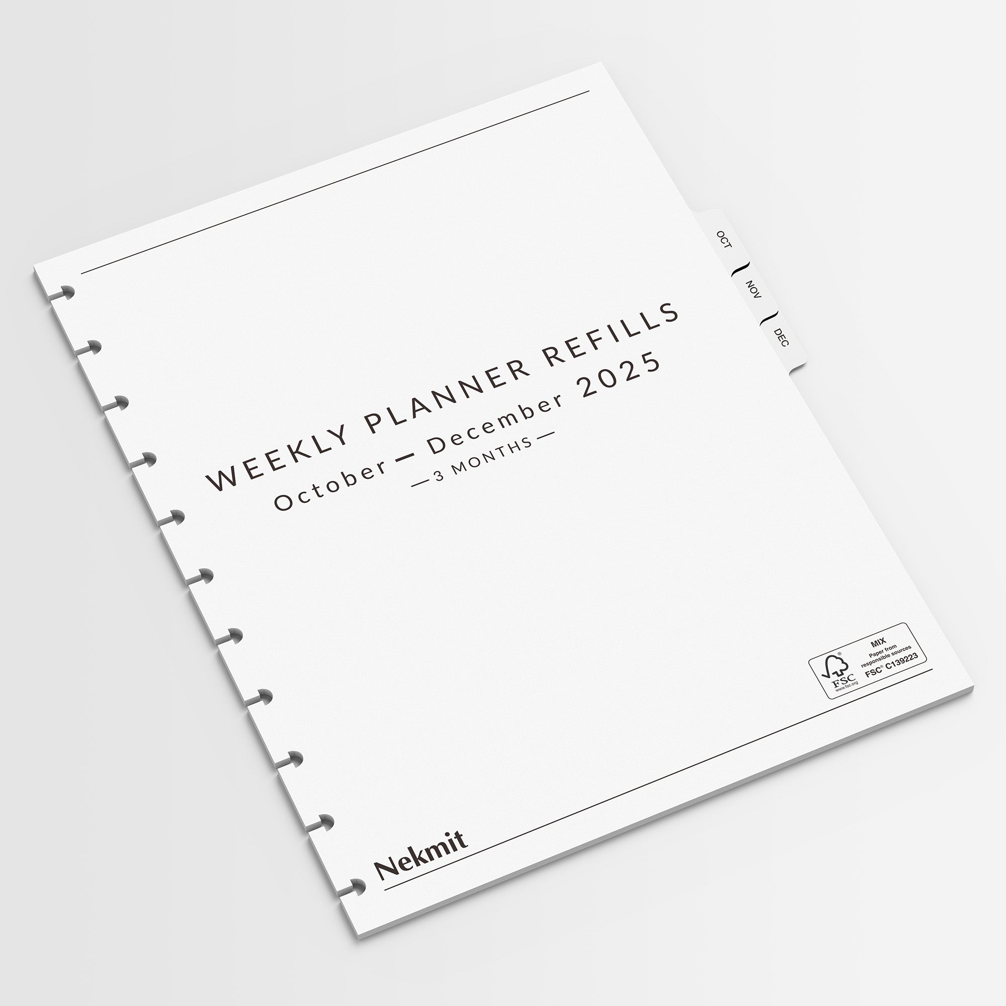Nekmit Jul 2025 to Dec 2025 Refills for Discbound Weekly Planner
