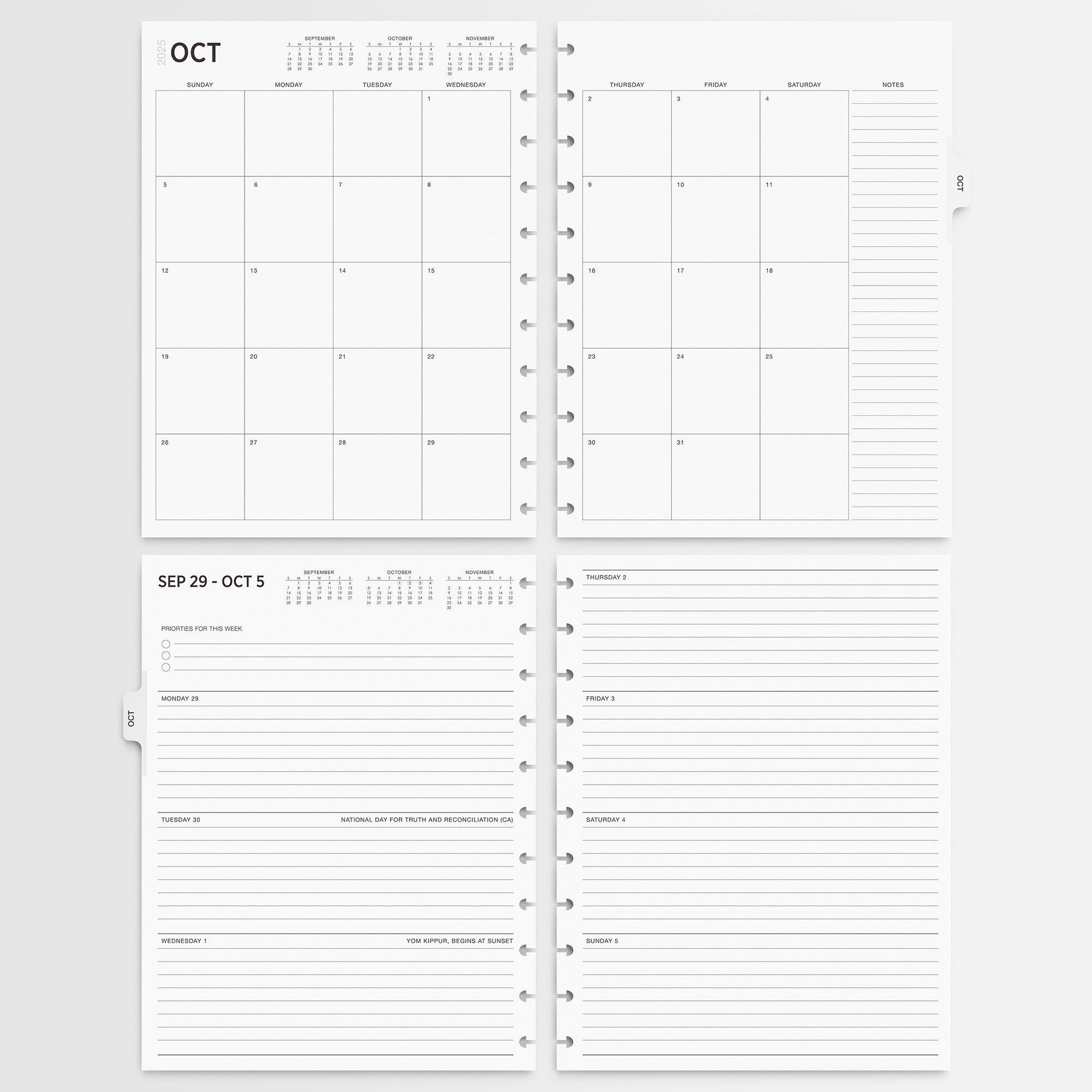 Nekmit Jul 2025 to Dec 2025 Refills for Discbound Weekly Planner