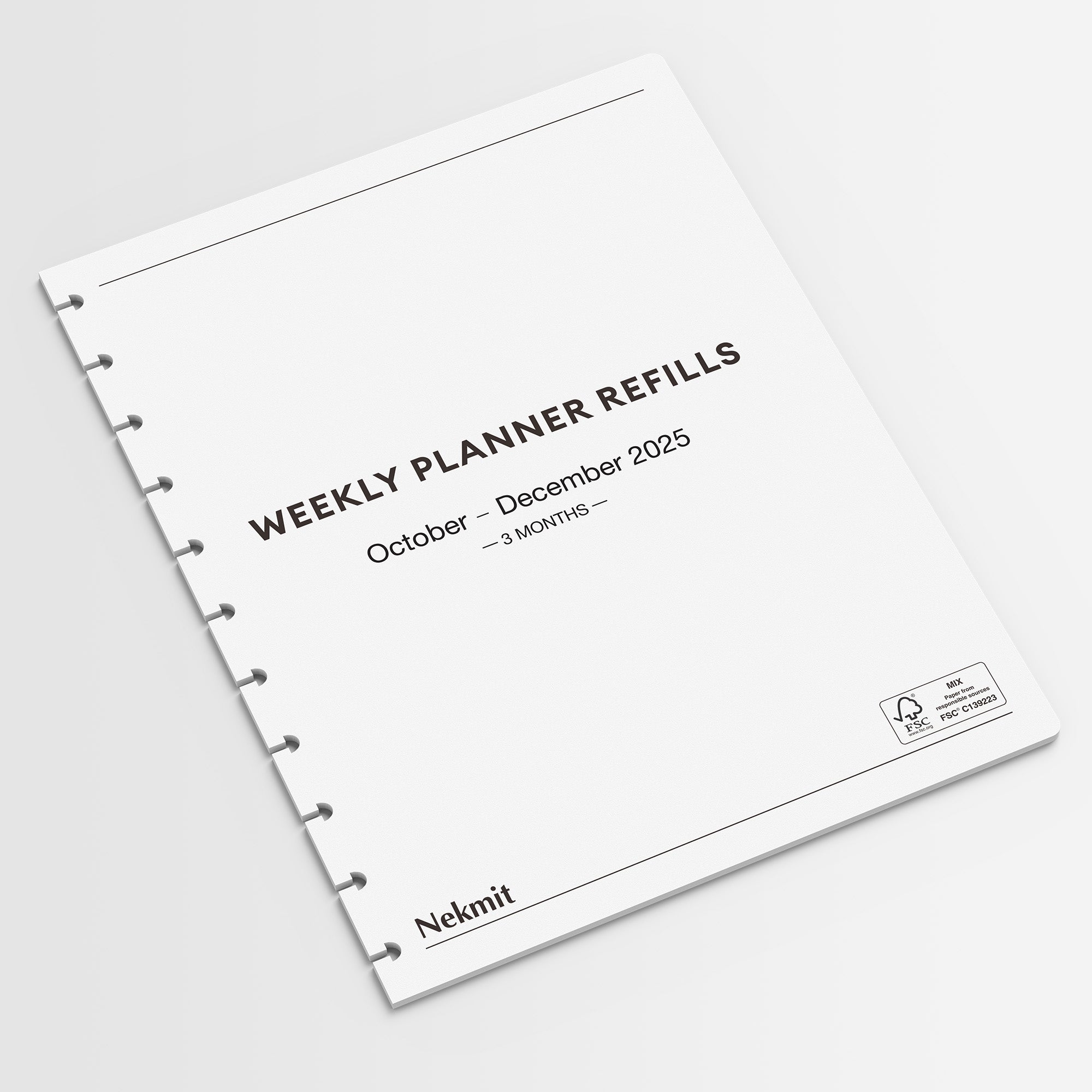 Nekmit Jul 2025 to Dec 2025 Refills for 3 Tier Discbound Weekly Planner